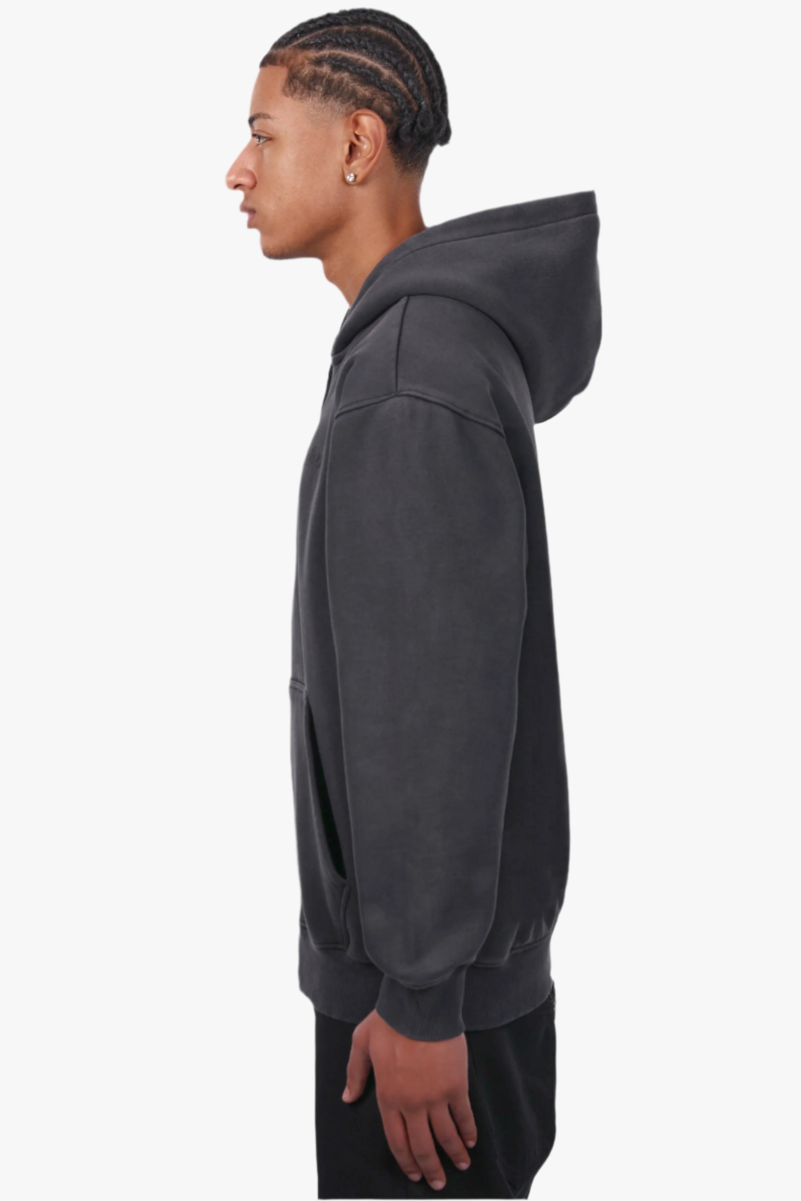 REGULAR FIT ZIP-HOODIE ACID BLACK