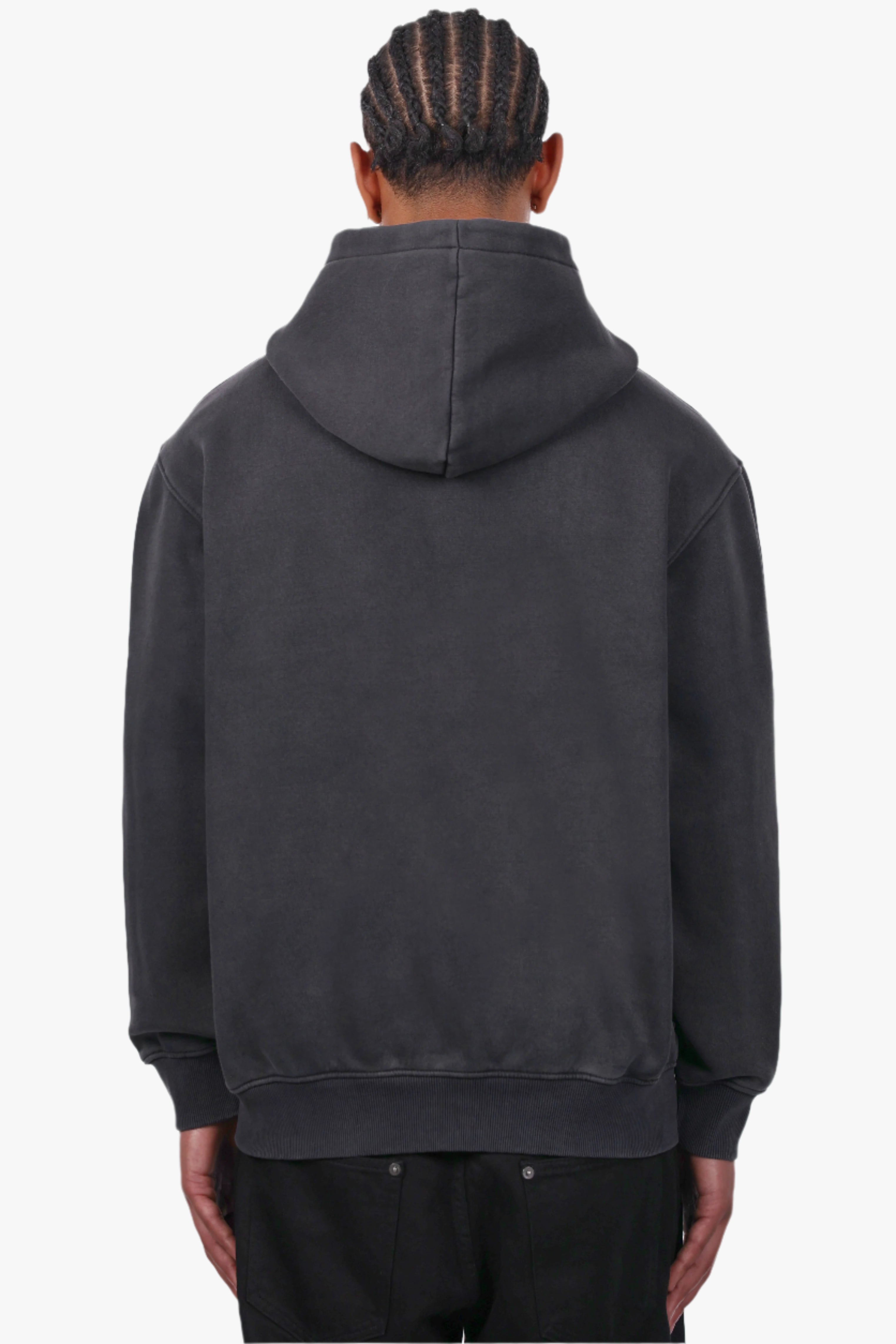 REGULAR FIT ZIP-HOODIE ACID BLACK