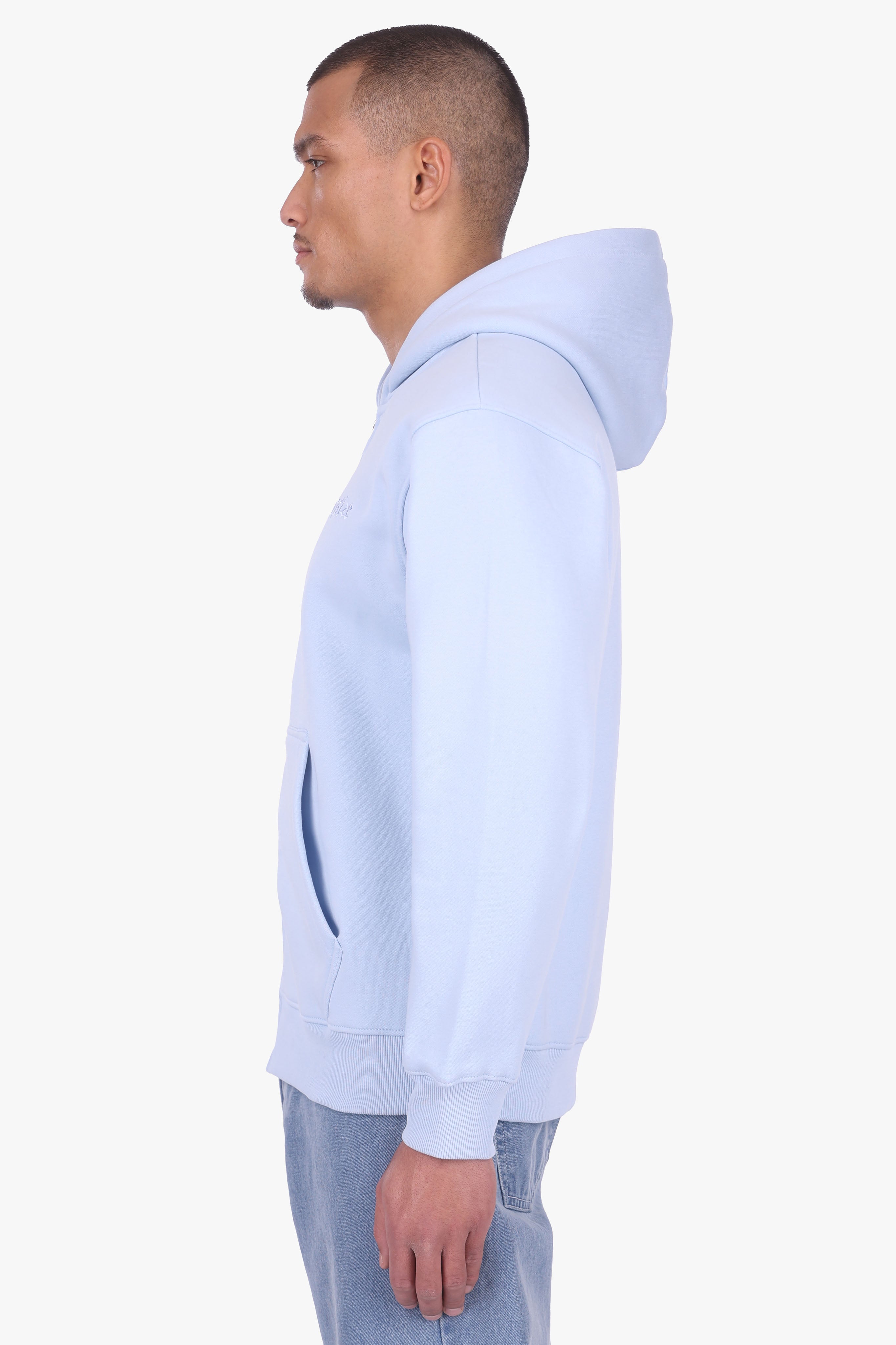 REGULAR FIT ZIP HOODIE BABY BLUE