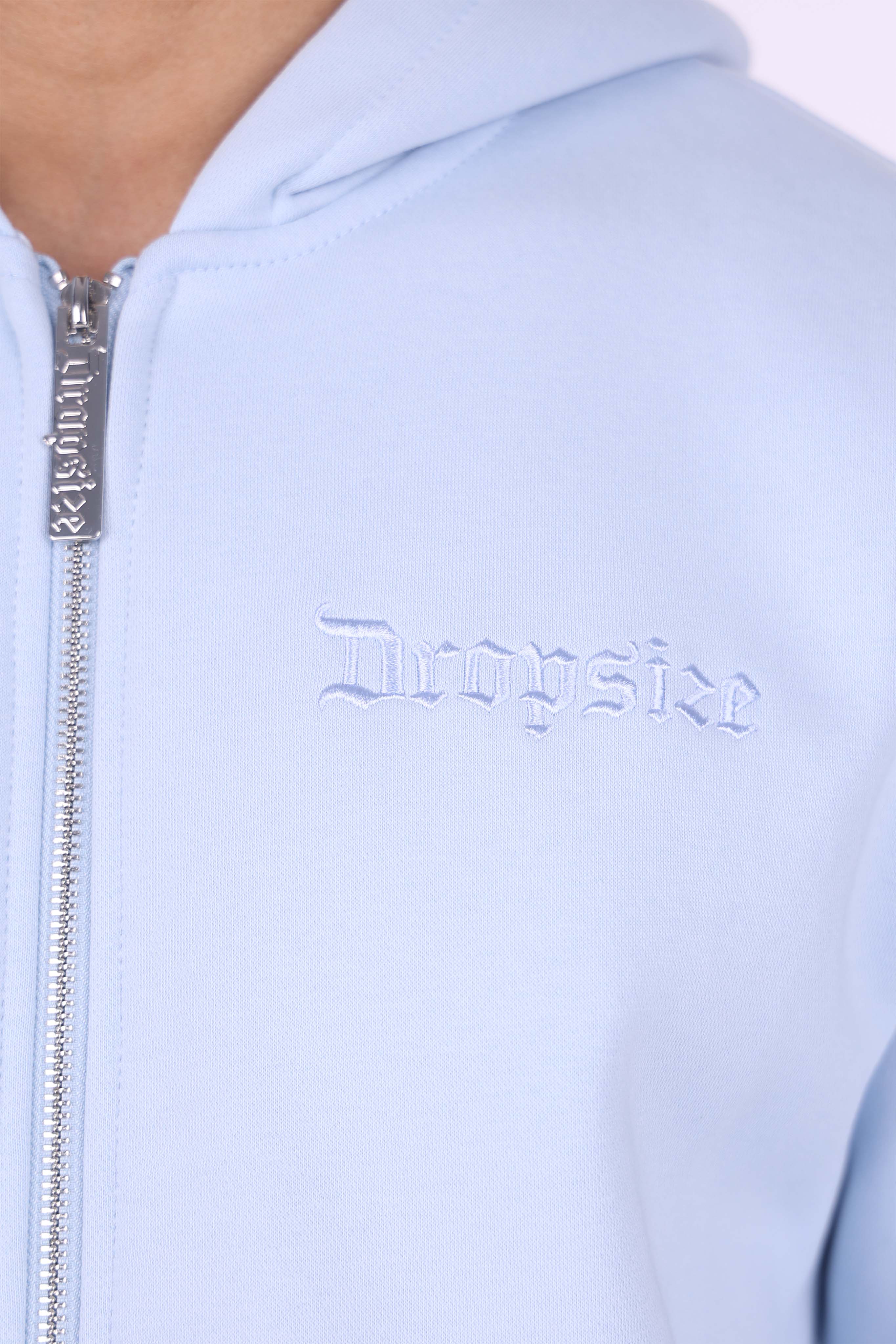 REGULAR FIT ZIP HOODIE BABY BLUE