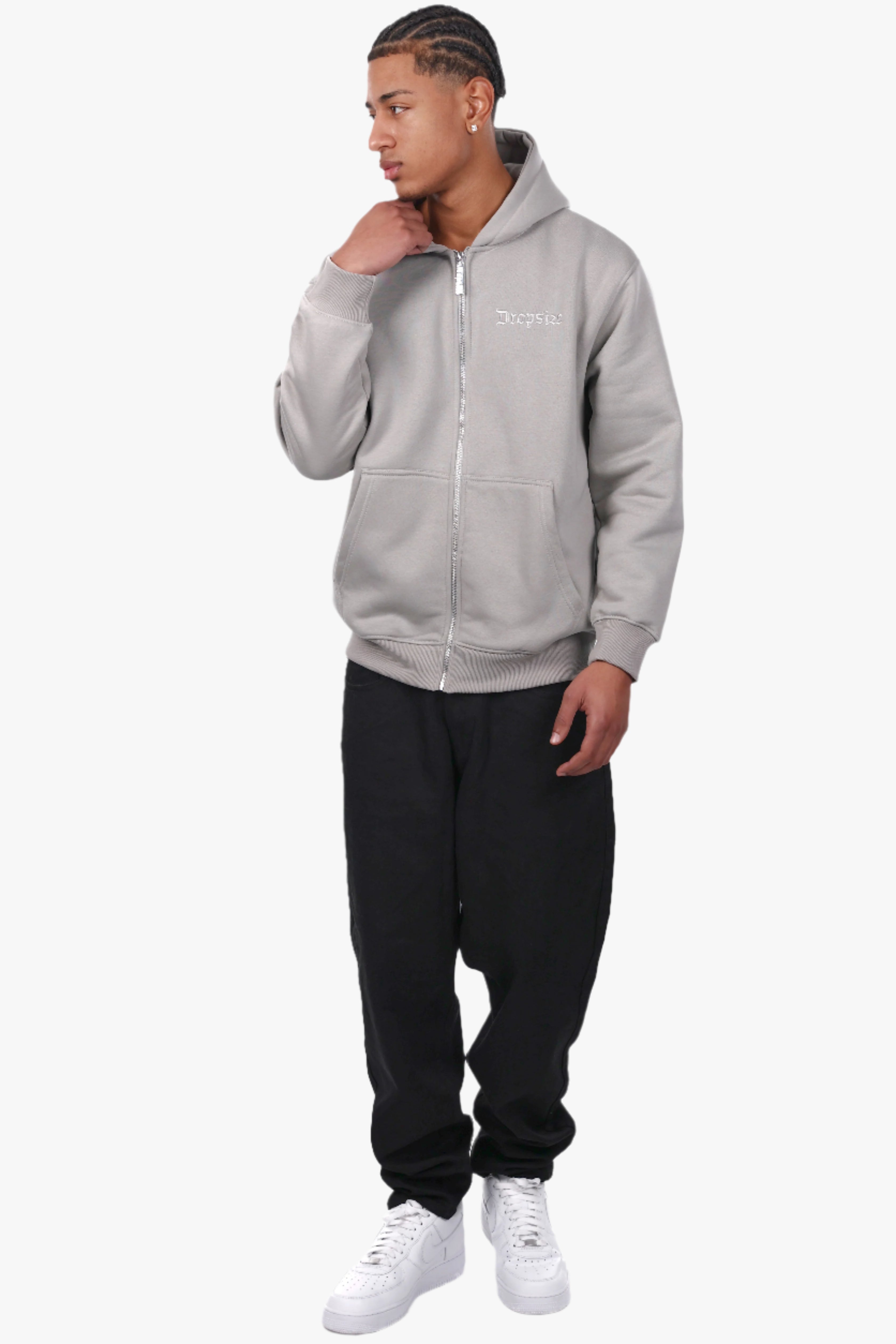 REGULAR FIT ZIP-HOODIE FLINT GREY