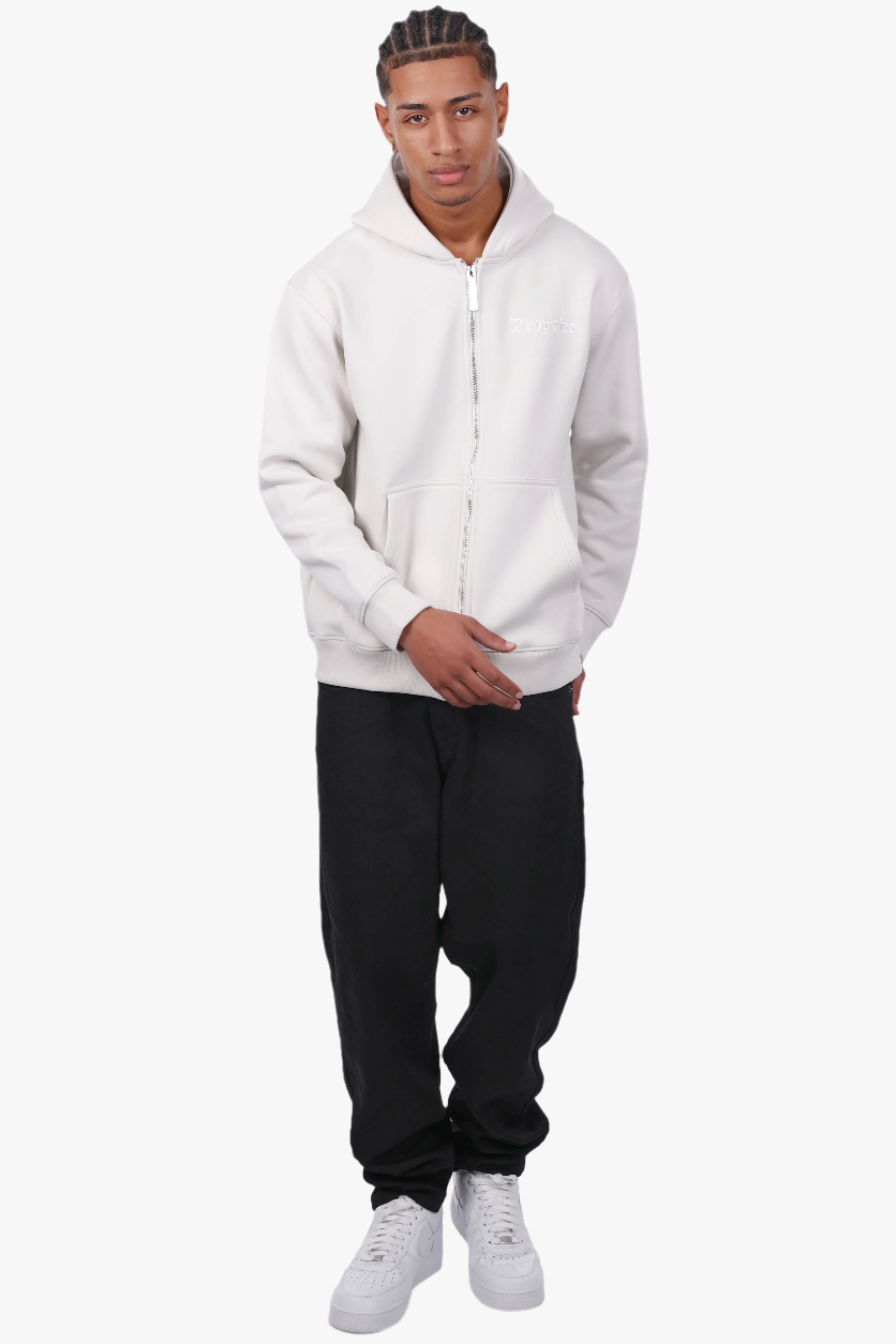 REGULAR FIT ZIP-HOODIE LIGHT GREY