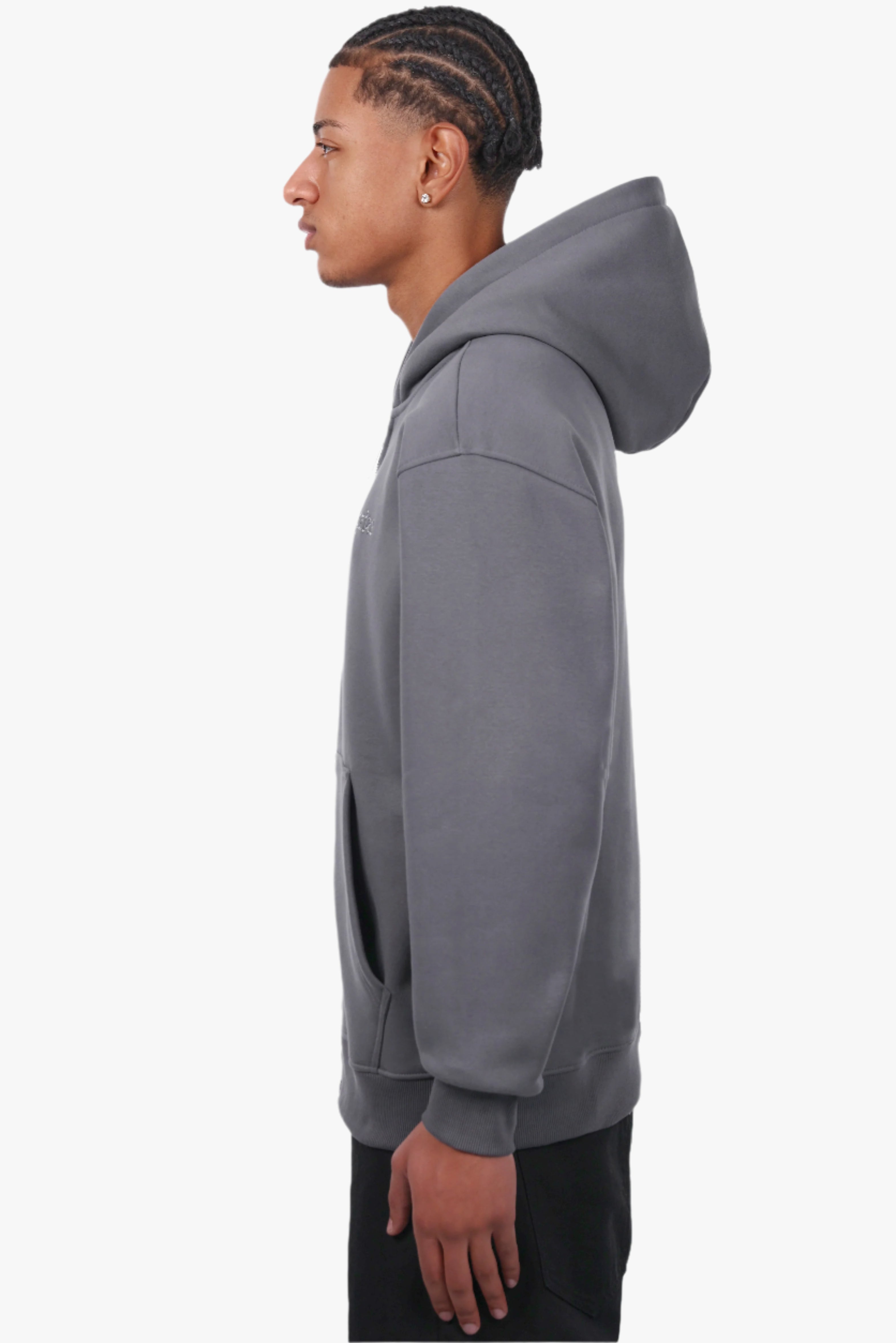 REGULAR FIT ZIP-HOODIE STEEL GREY