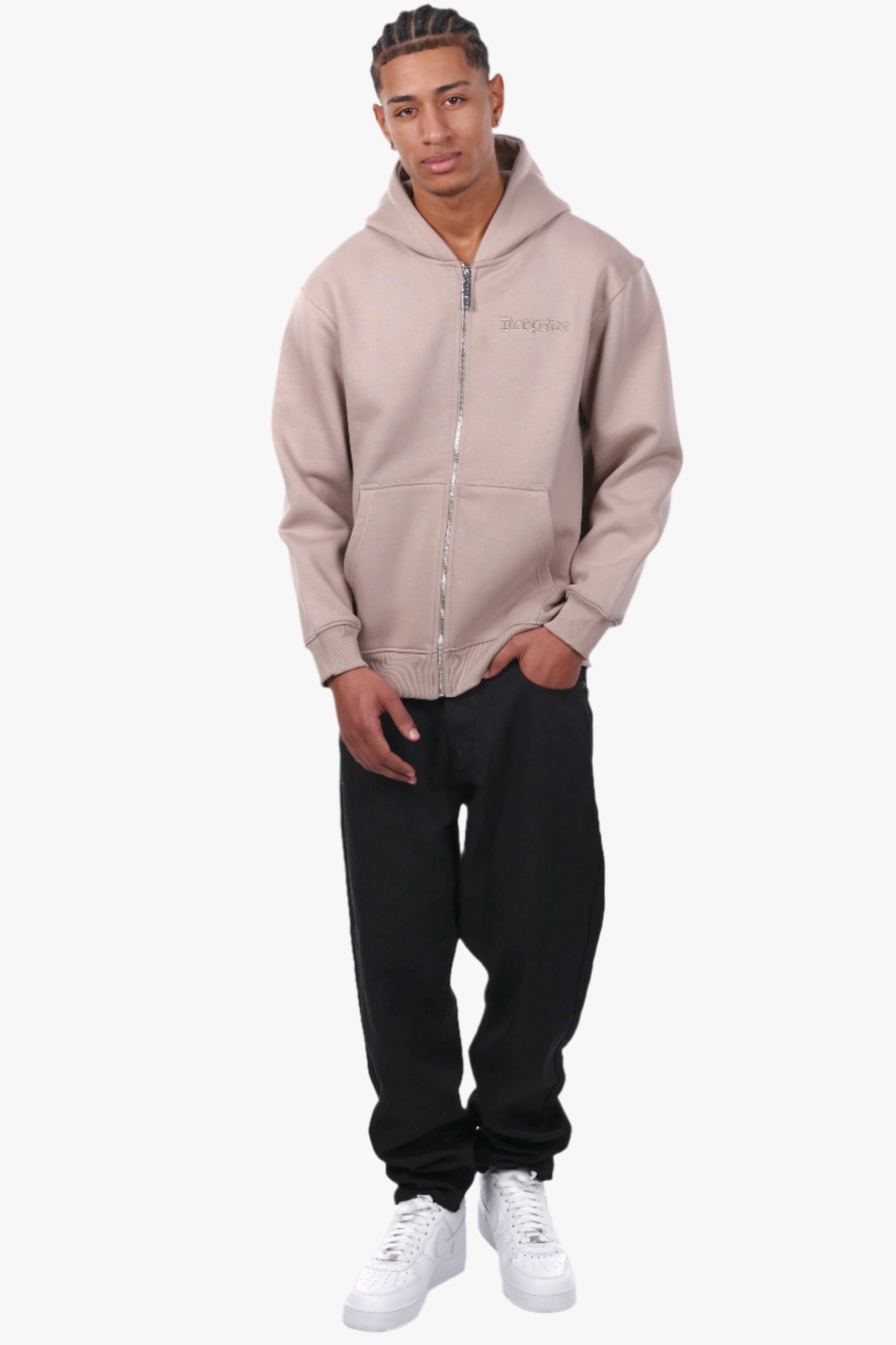 REGULAR FIT ZIP-HOODIE SIMPLY TAUPE