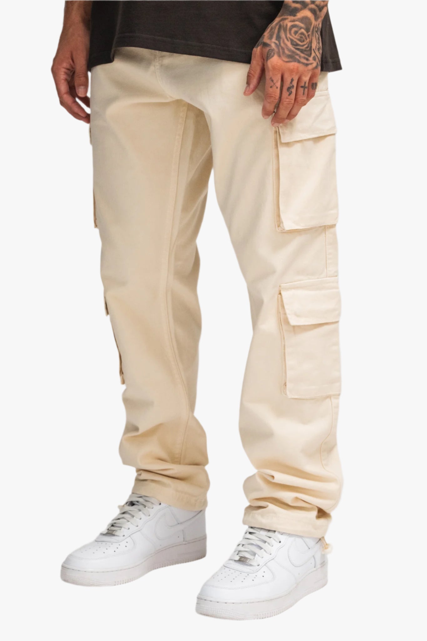 DOUBLE POCKET CARGO PANTS BEIGE