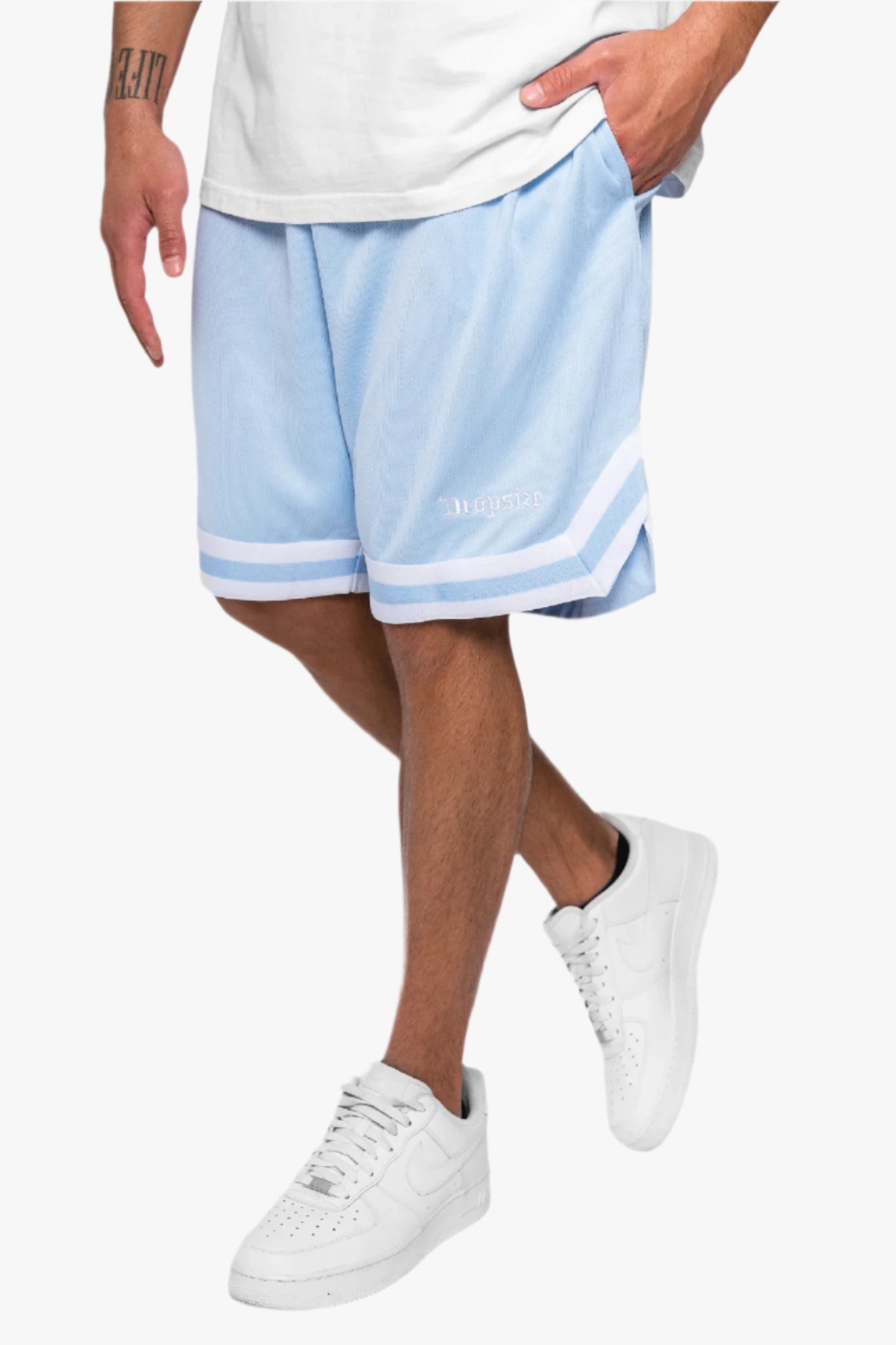 LOGO MESH SHORTS BABY BLUE