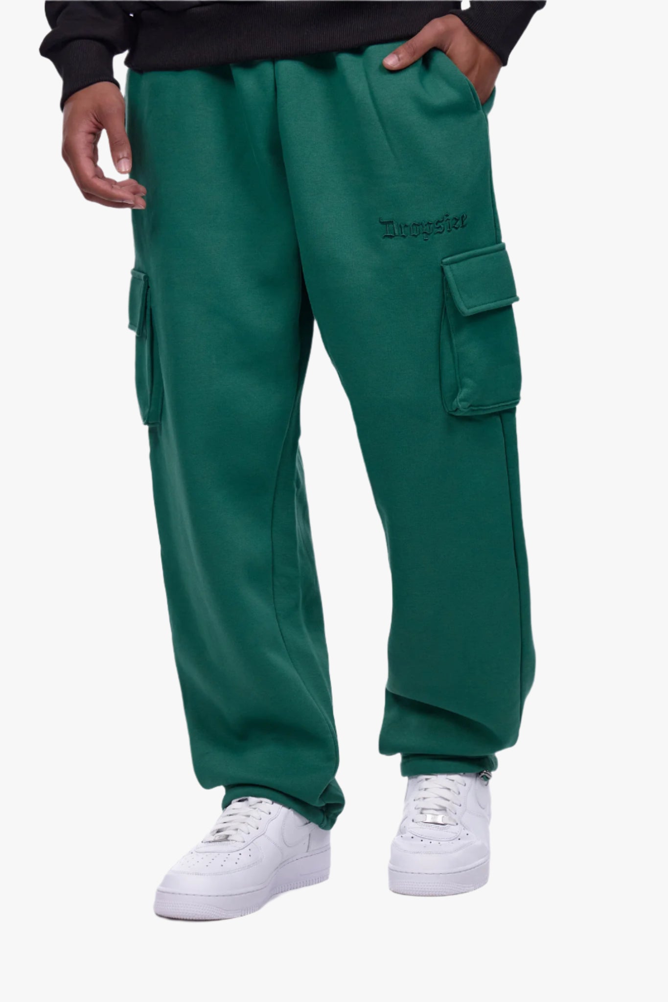 STRAIGHT LEG CARGO SWEAT PANTS WASHED GREEN
