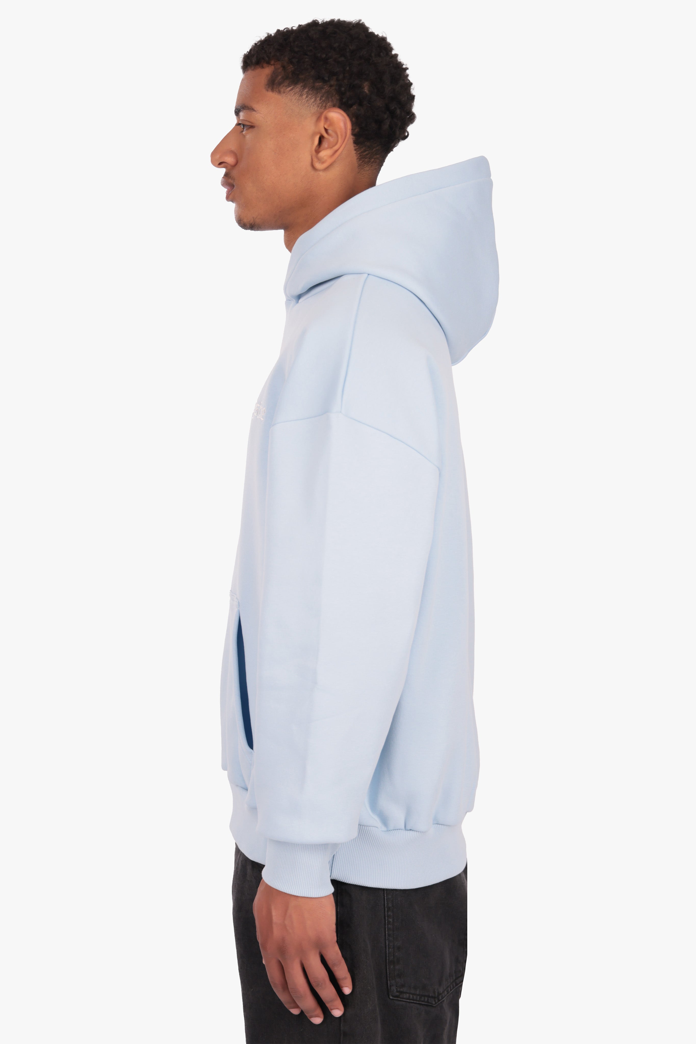 HEAVY OVERSIZE EMBO HOODIE BABYBLUE