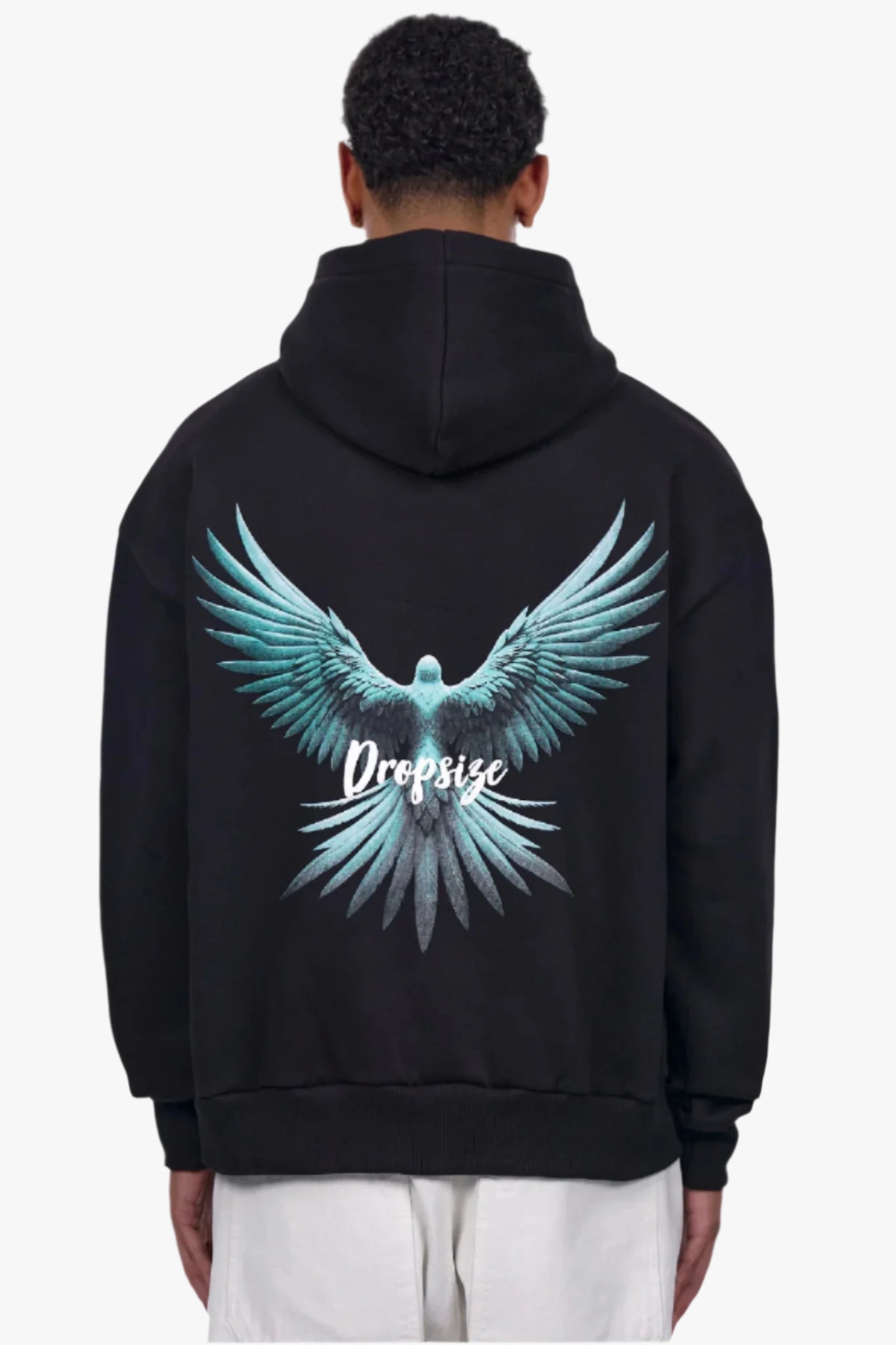 HEAVY OVERSIZE BACK WING HOODIE BLACK