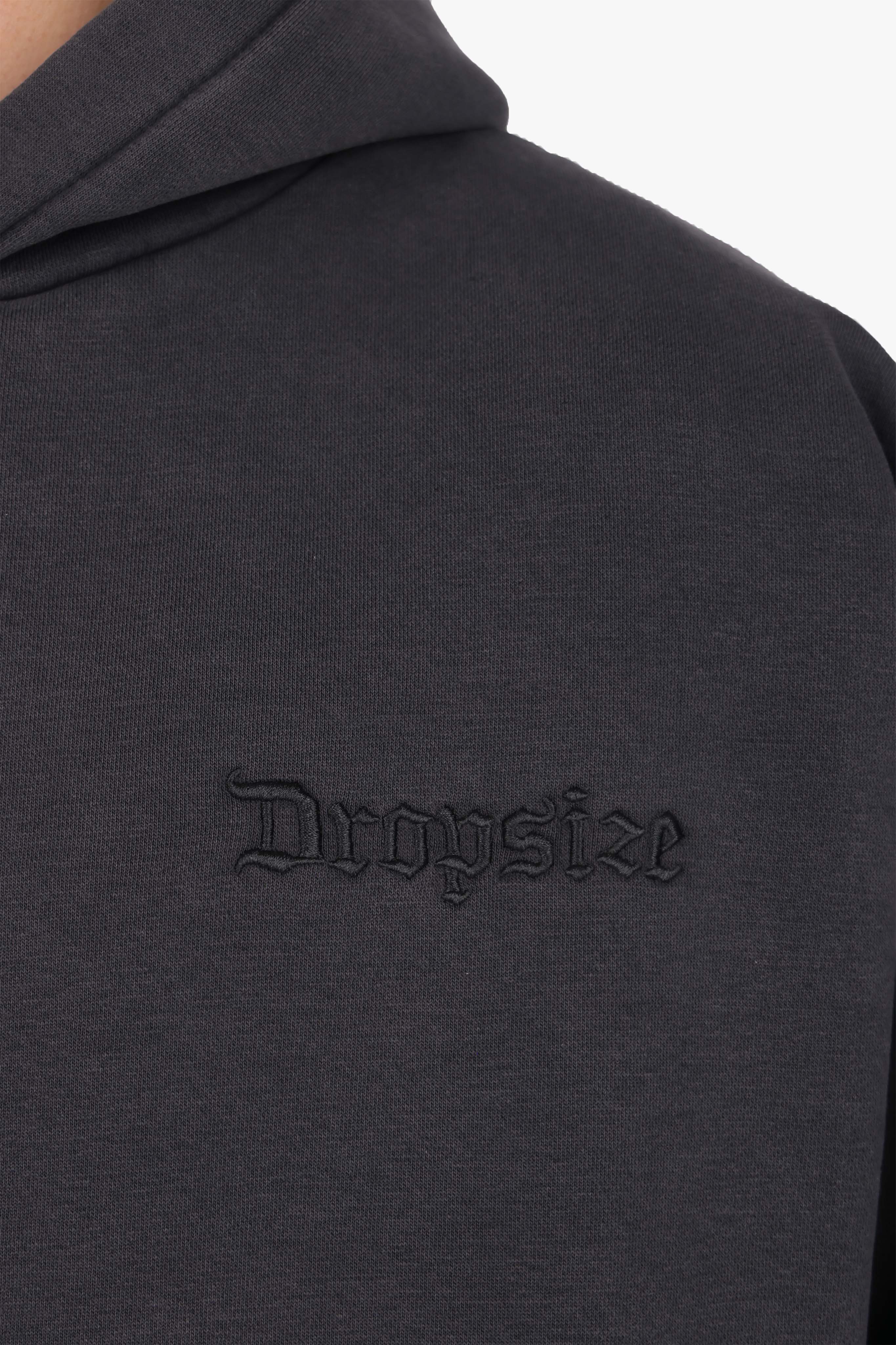 HEAVY OVERSIZE EMBO HOODIE ACID WASHED BLACK