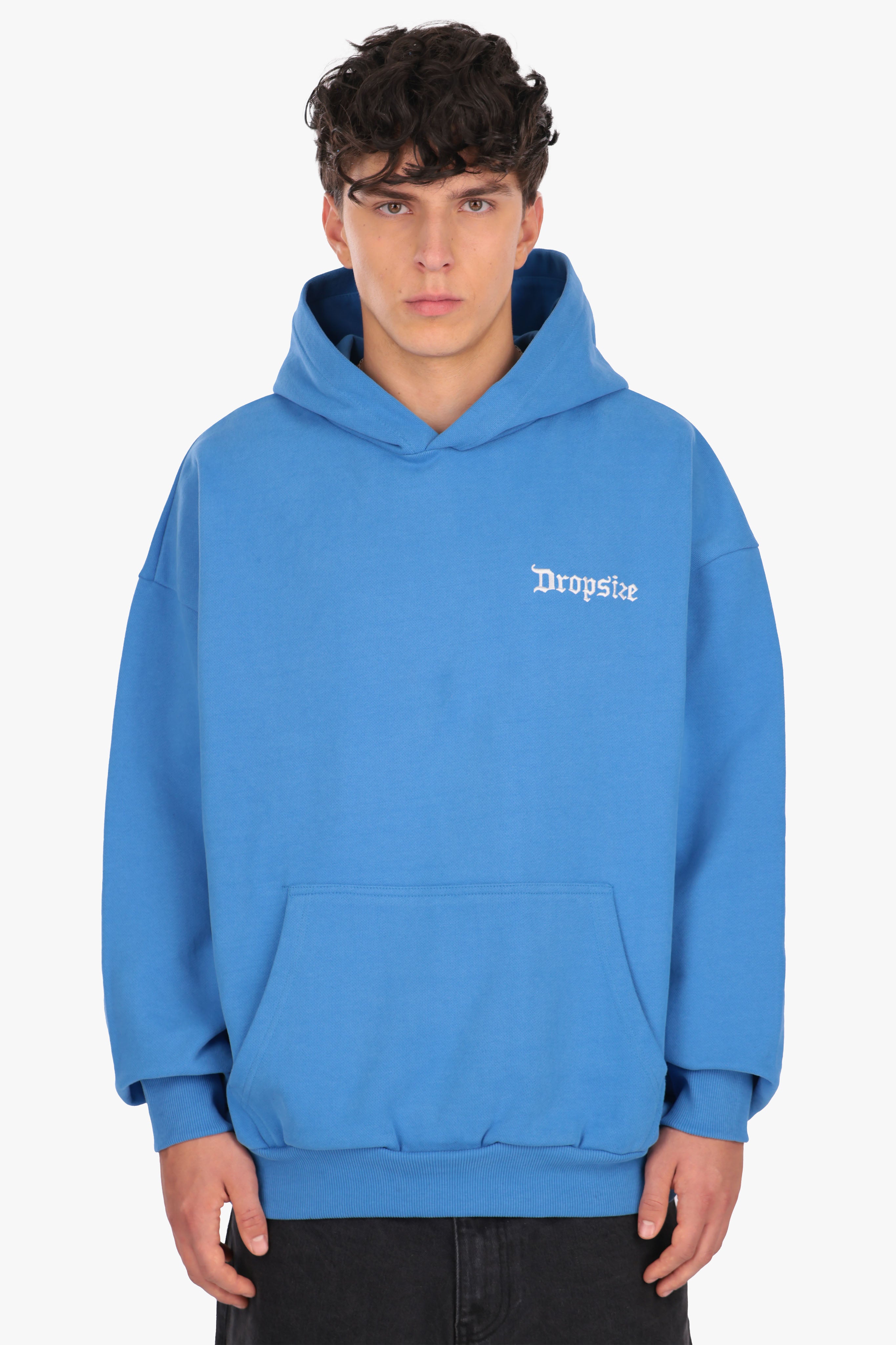 SUPER HEAVY OVERSIZE EMBO HOODIE ROYAL BLUE