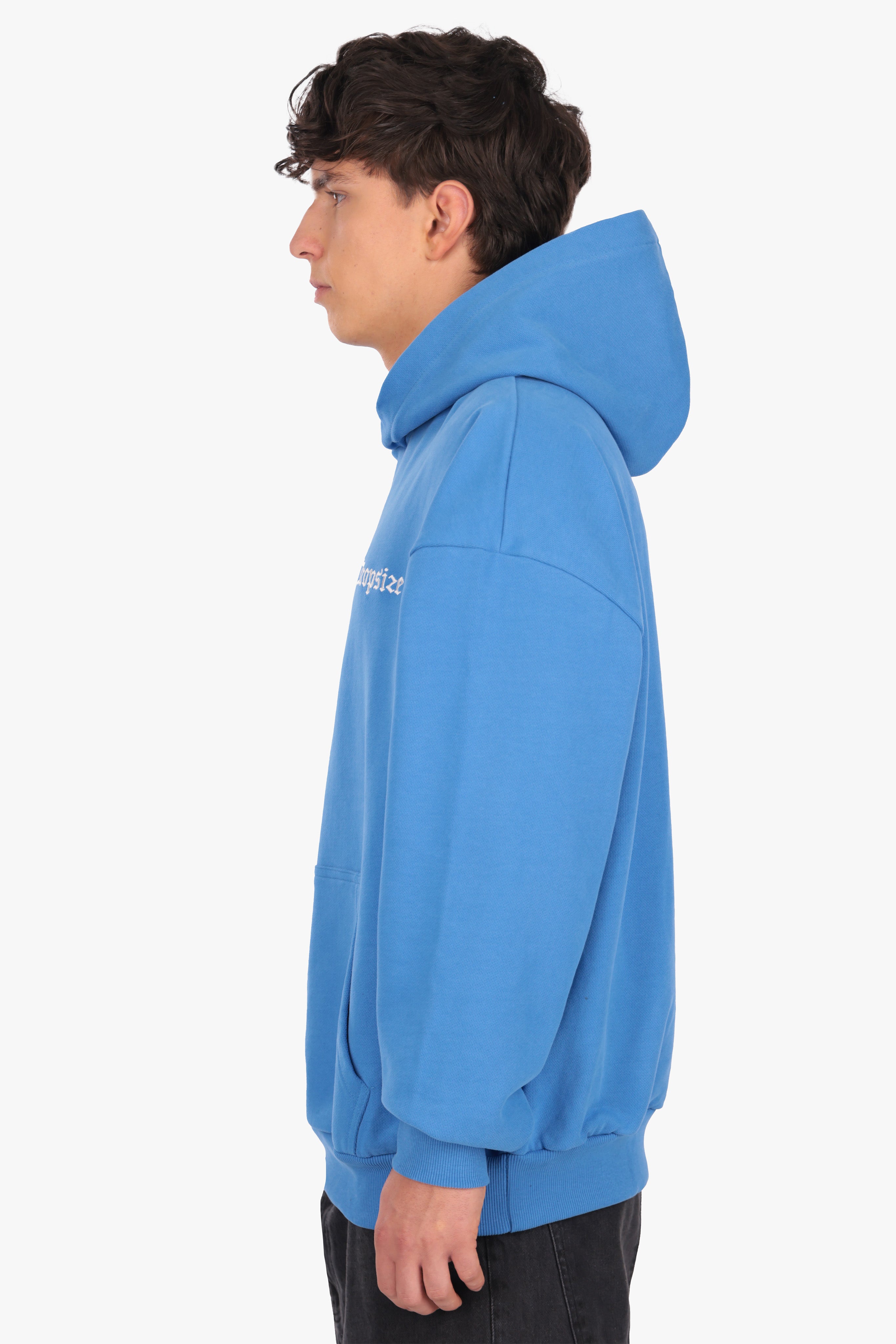 SUPER HEAVY OVERSIZE EMBO HOODIE ROYAL BLUE