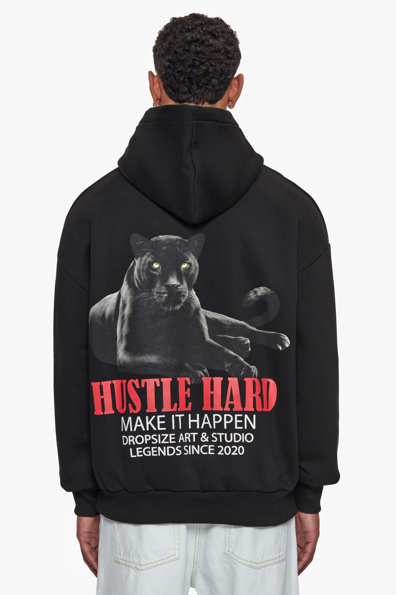 HEAVY OVERZIZE MAKE IT HAPPEN HOODIE BLACK