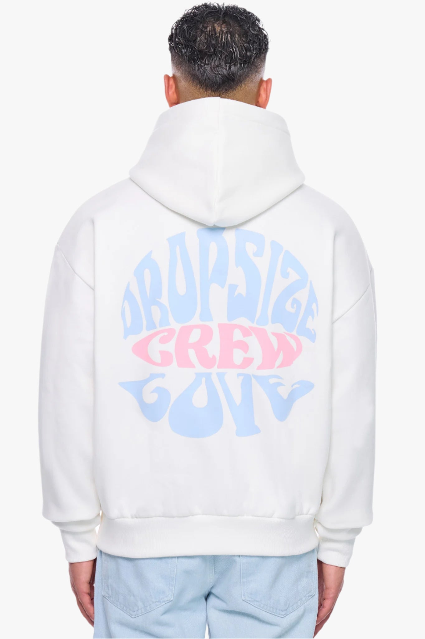 HEAVY OVERSIZE CREW LOVE HOODIE CREAM WHITE