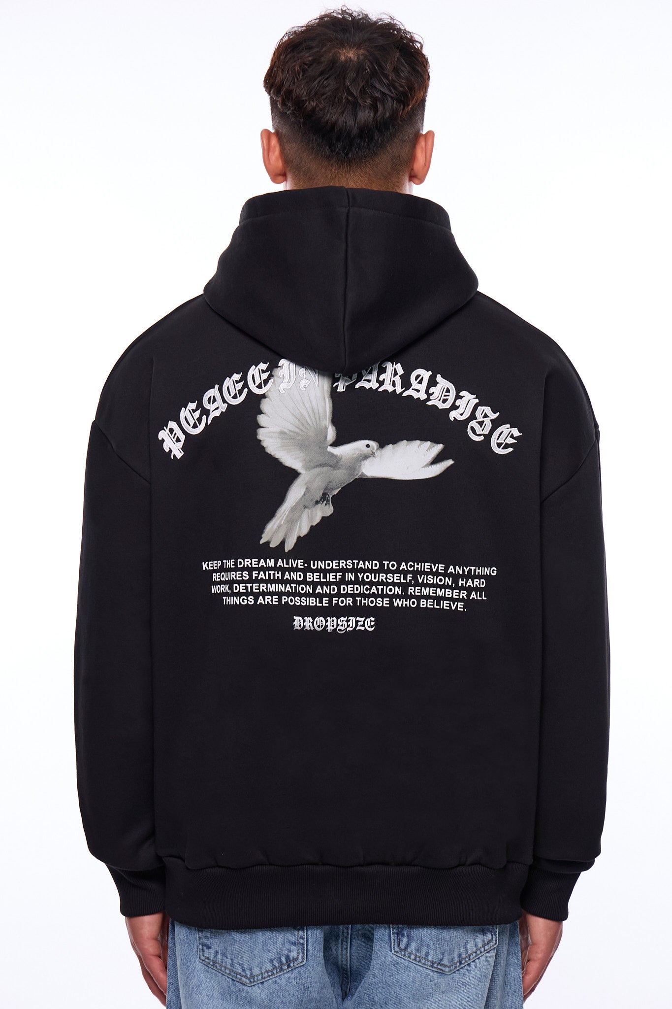 HEAVY OVERSIZE ACHIEVE ANYTHING HOODIE BLACK