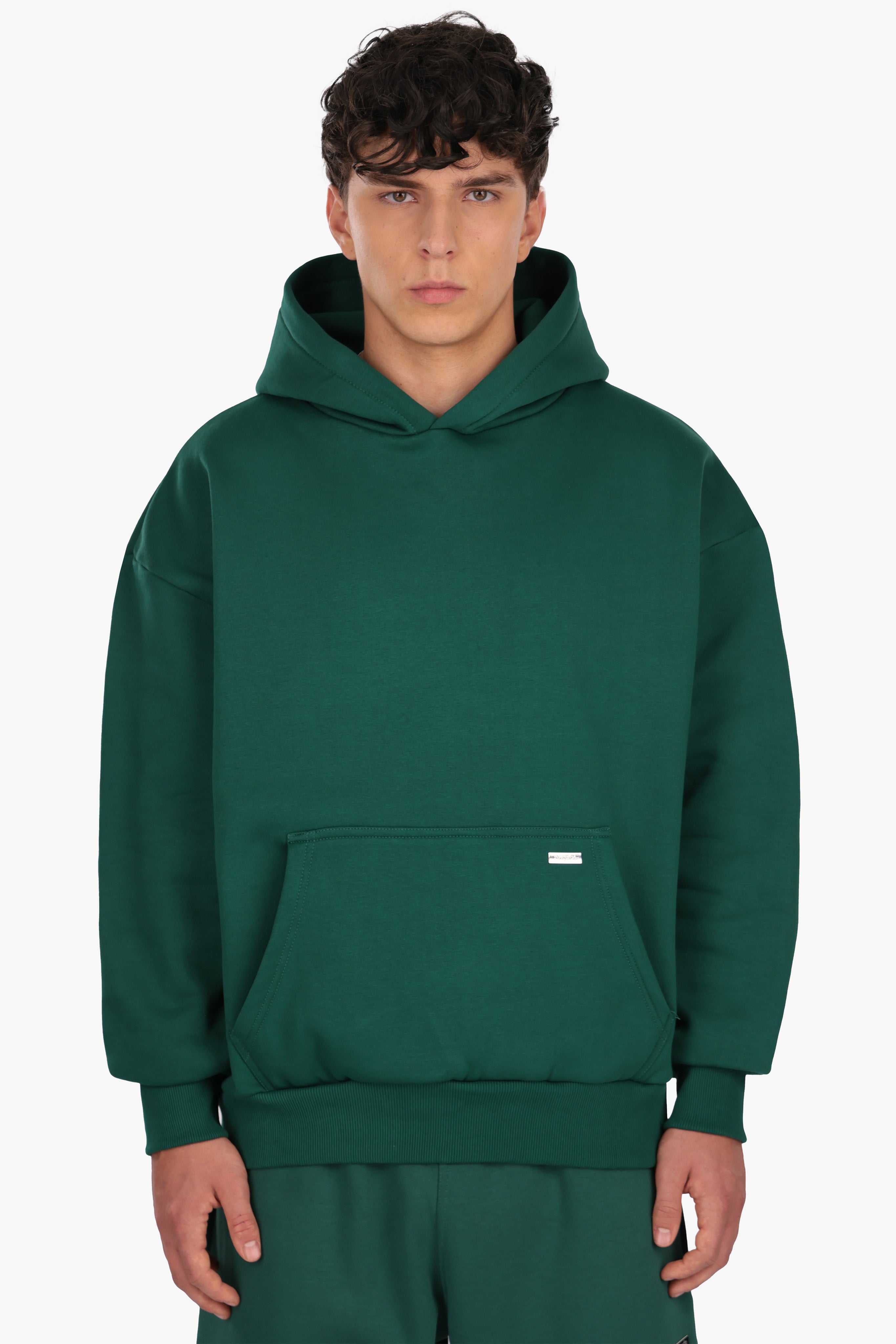 OVERSIZE METAL PATCH HOODIE GREEN
