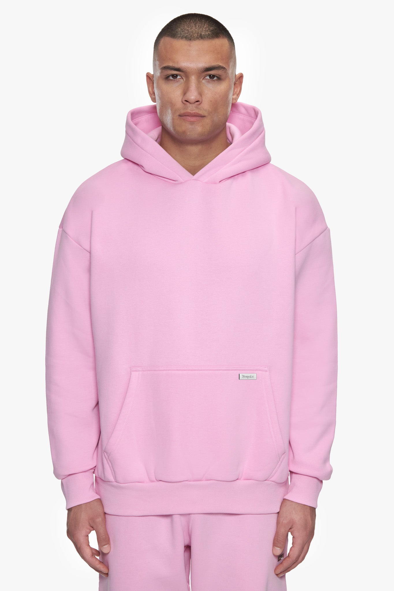 OVERSIZE METAL PATCH HOODIE PINK
