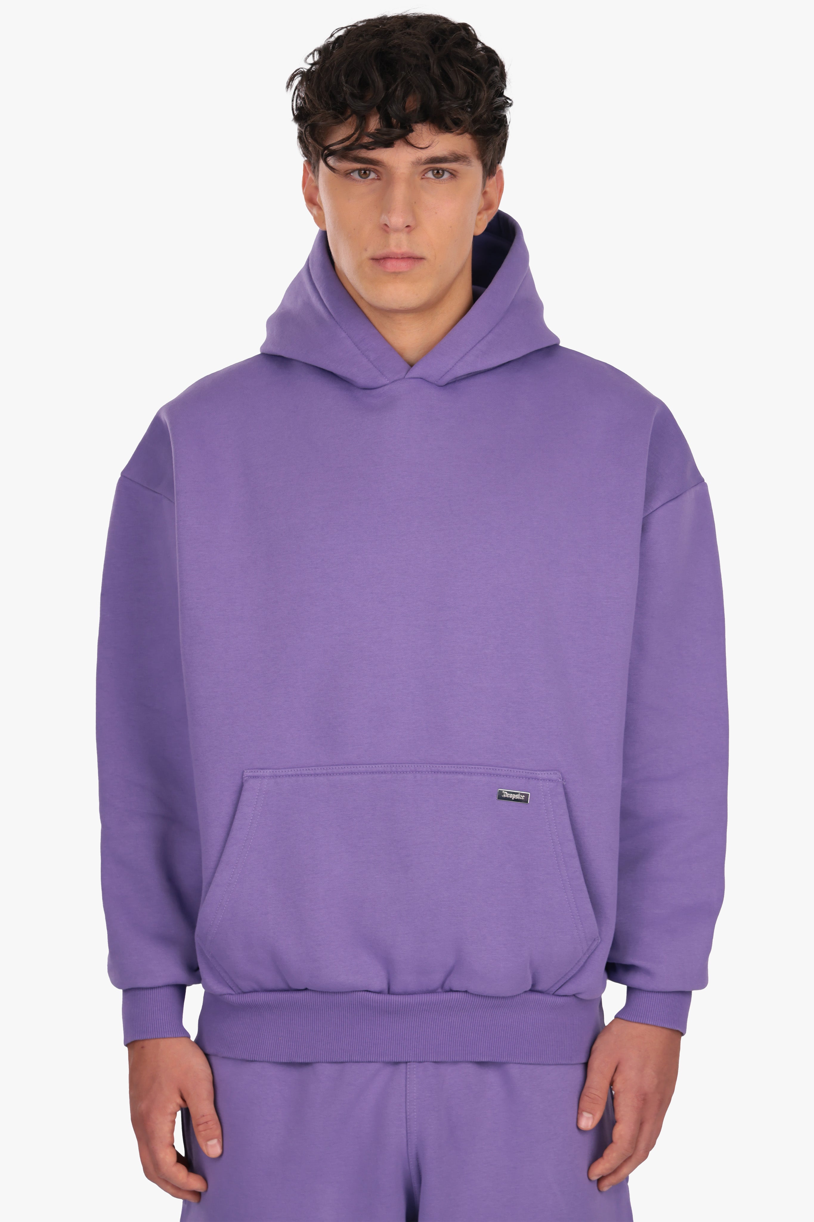 OVERSIZE METAL PATCH HOODIE WASHED PURPLE