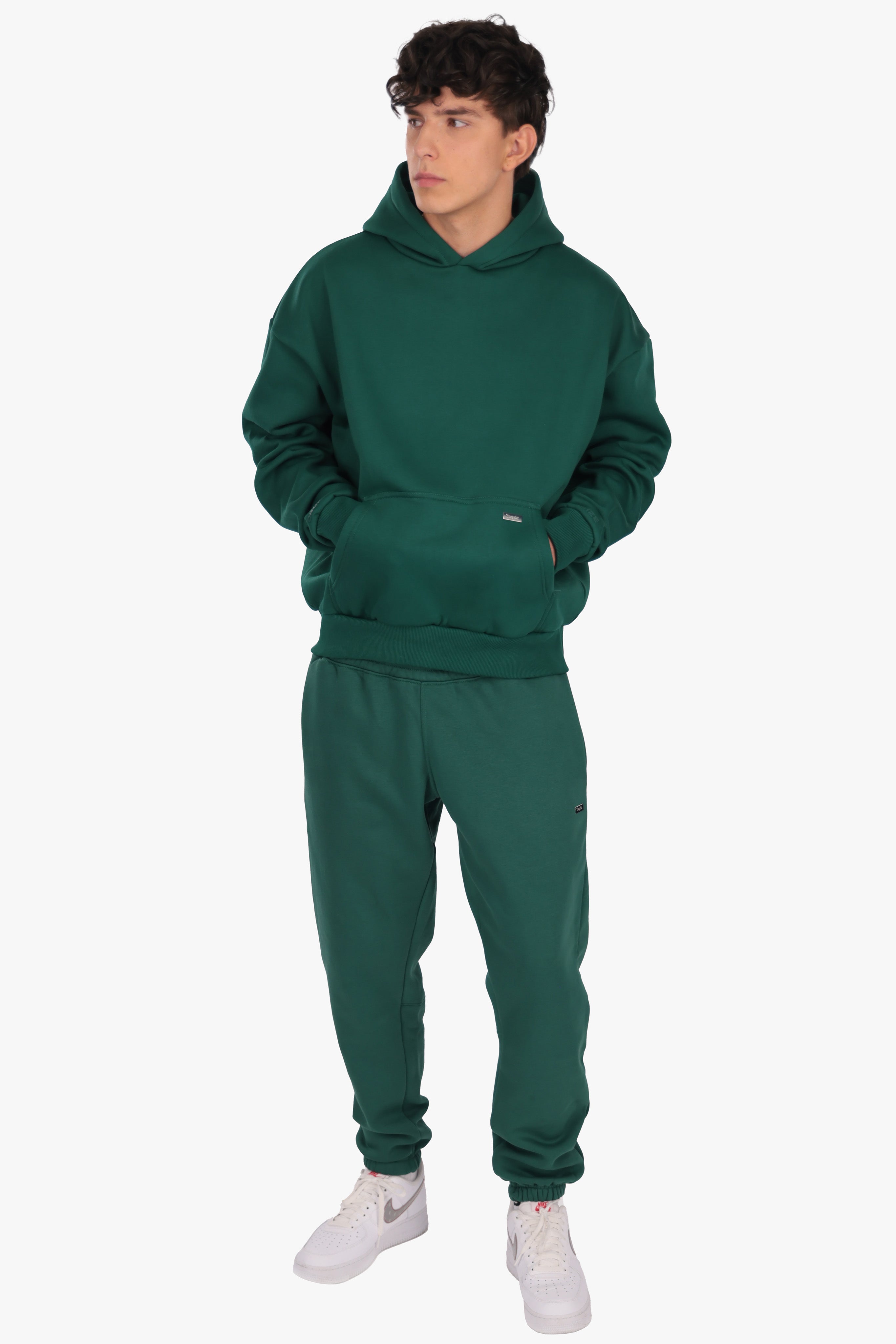 OVERSIZE METAL PATCH HOODIE GREEN