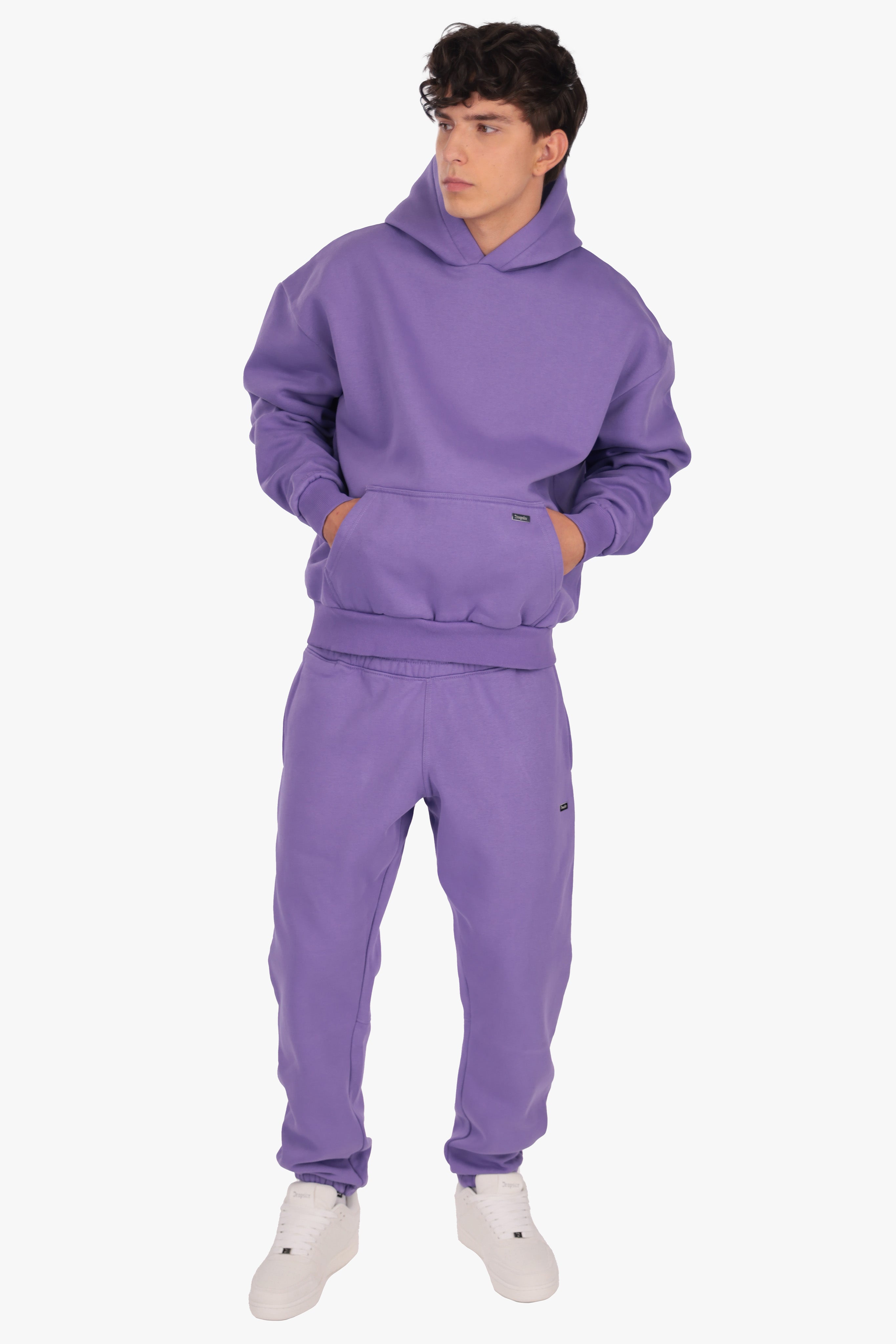 OVERSIZE METAL PATCH HOODIE WASHED PURPLE