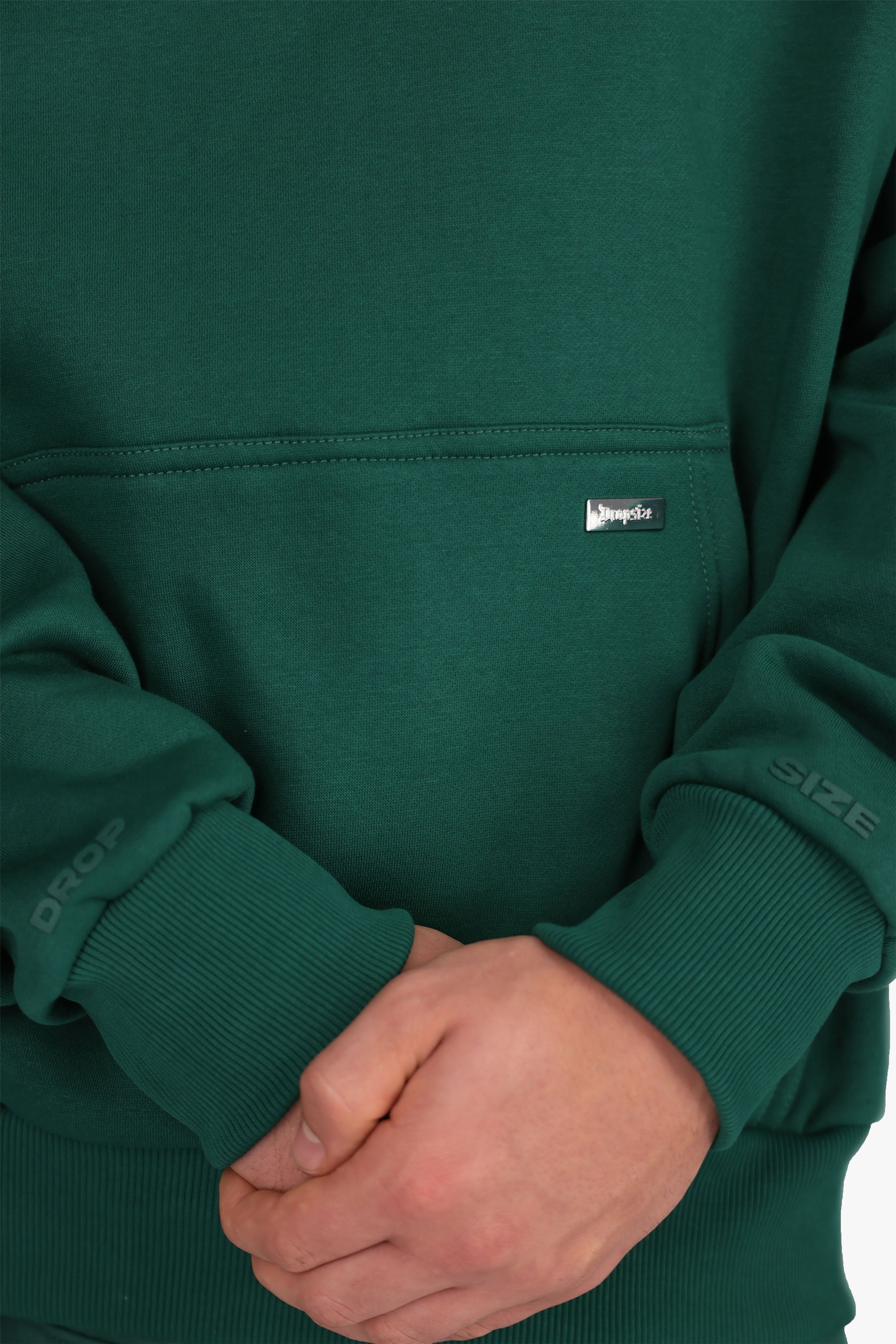 OVERSIZE METAL PATCH HOODIE GREEN