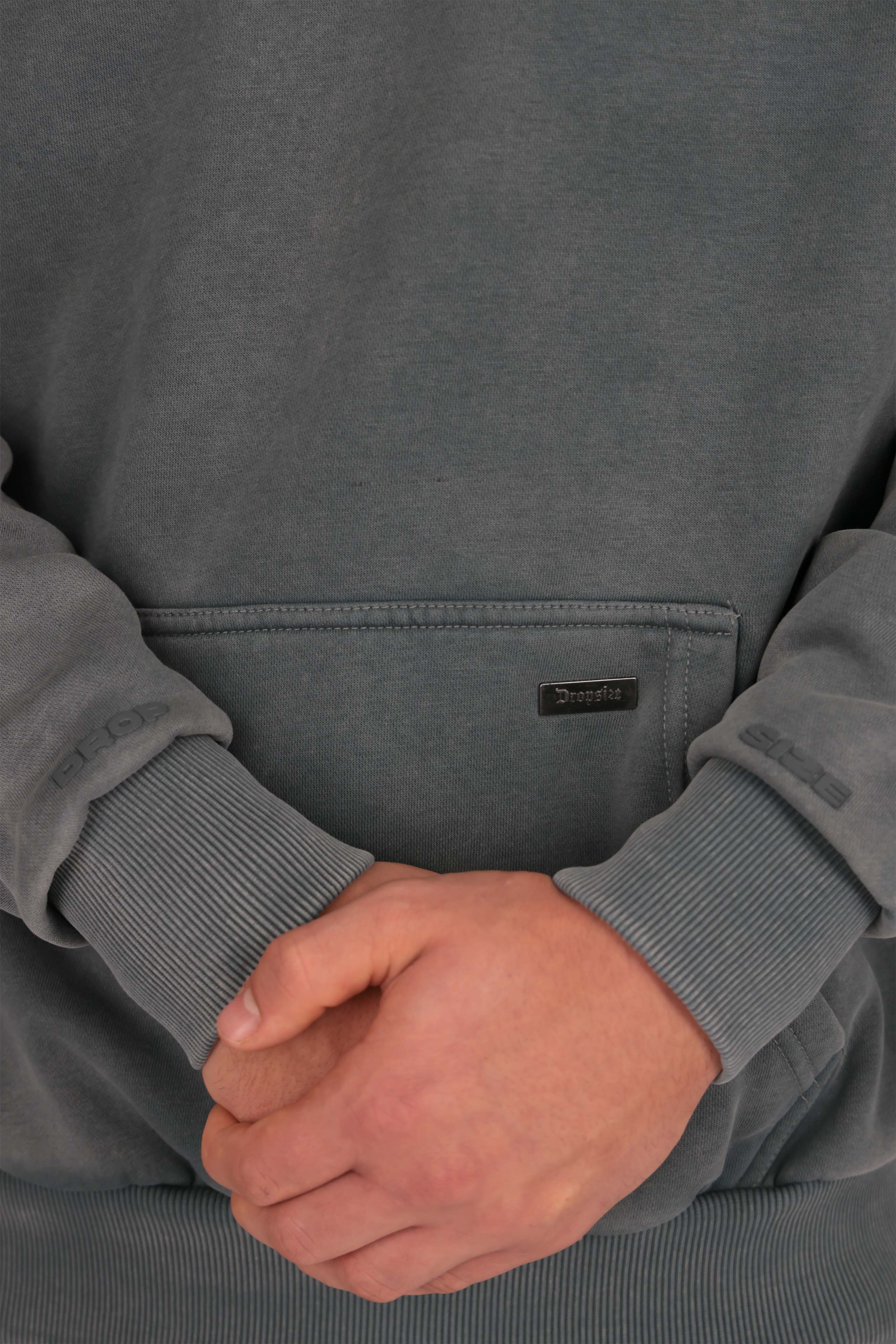 OVERSIZE METAL PATCH HOODIE VINTAGE GREY