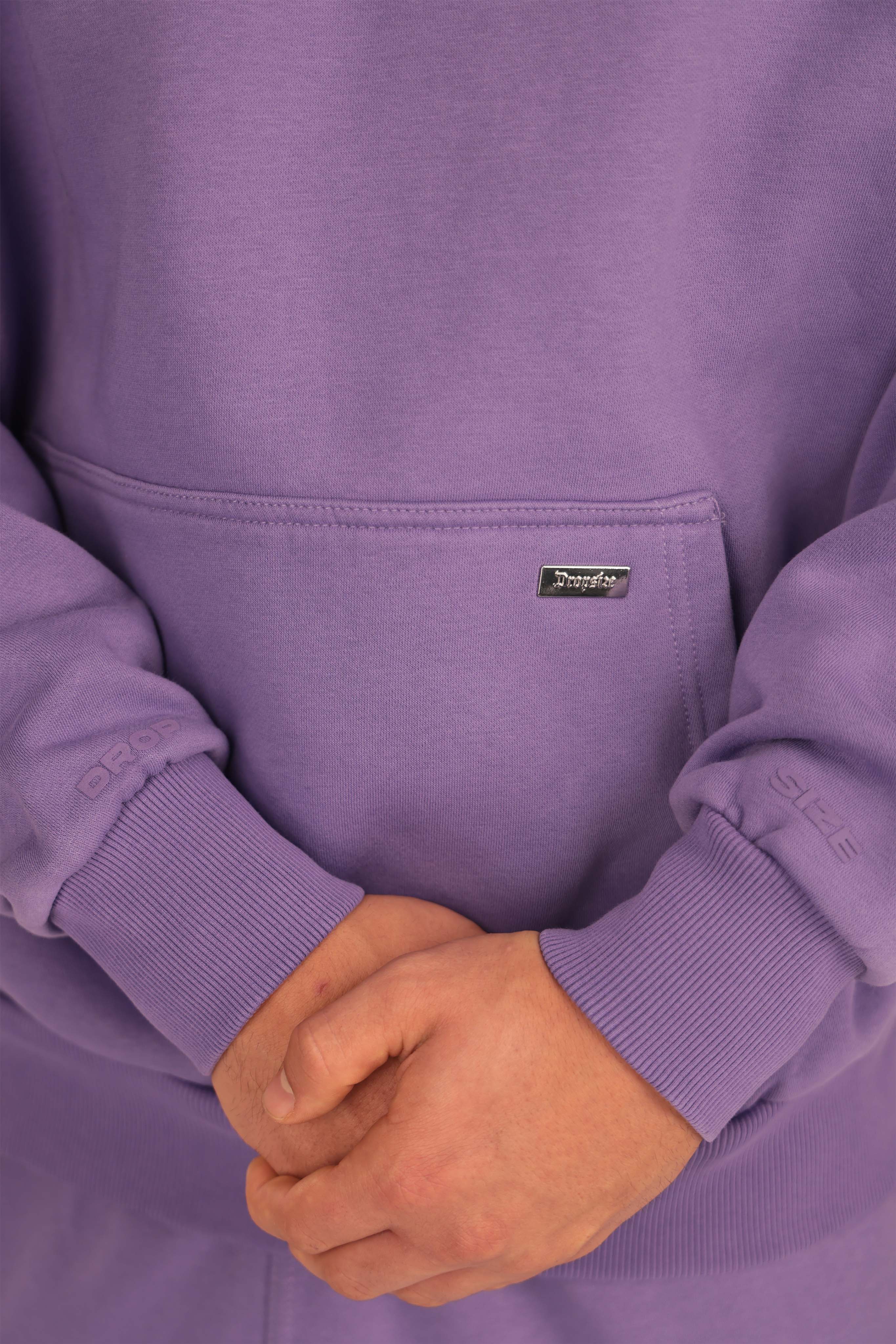 OVERSIZE METAL PATCH HOODIE WASHED PURPLE
