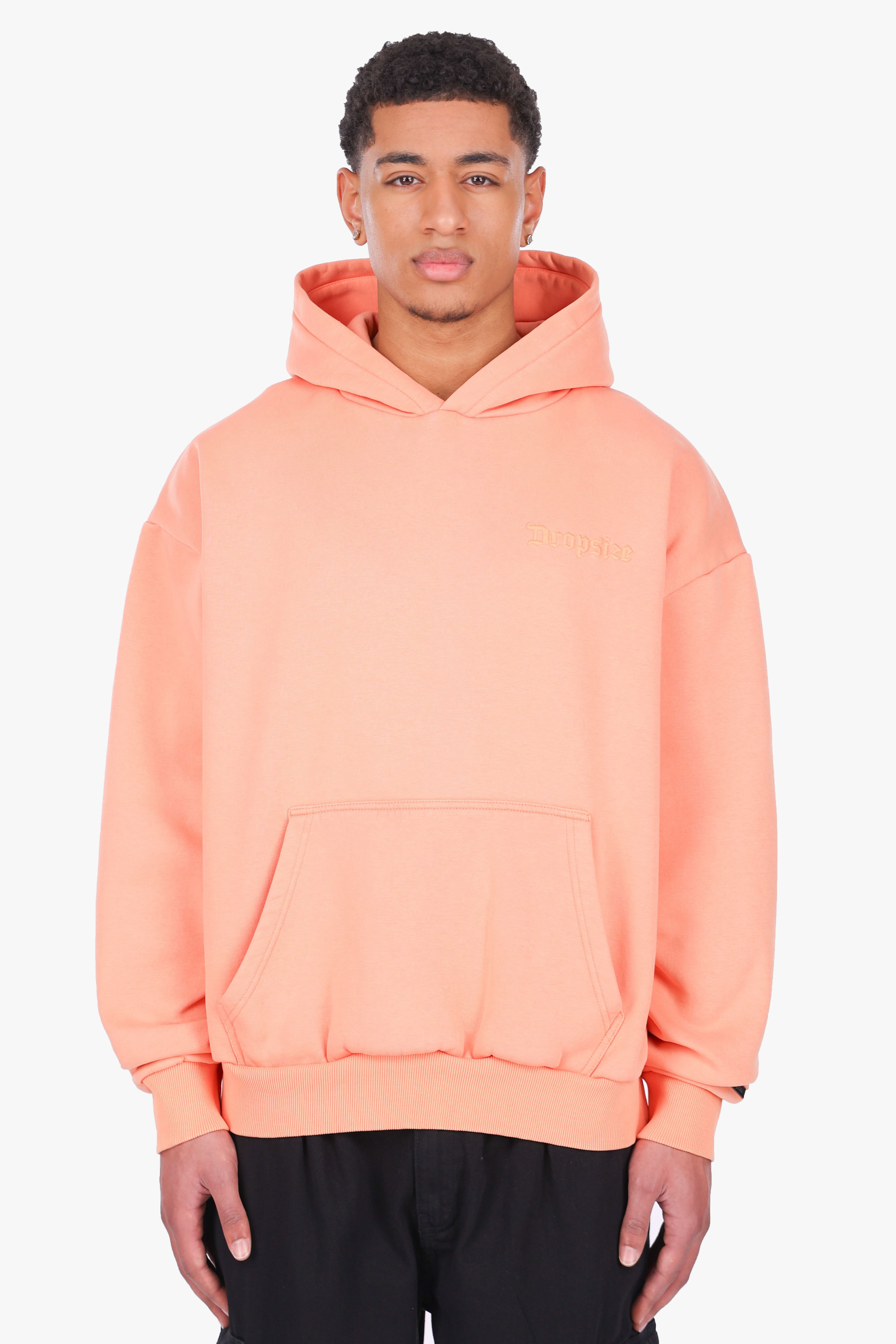 HEAVY OVERSIZE EMBO HOODIE ORANGE