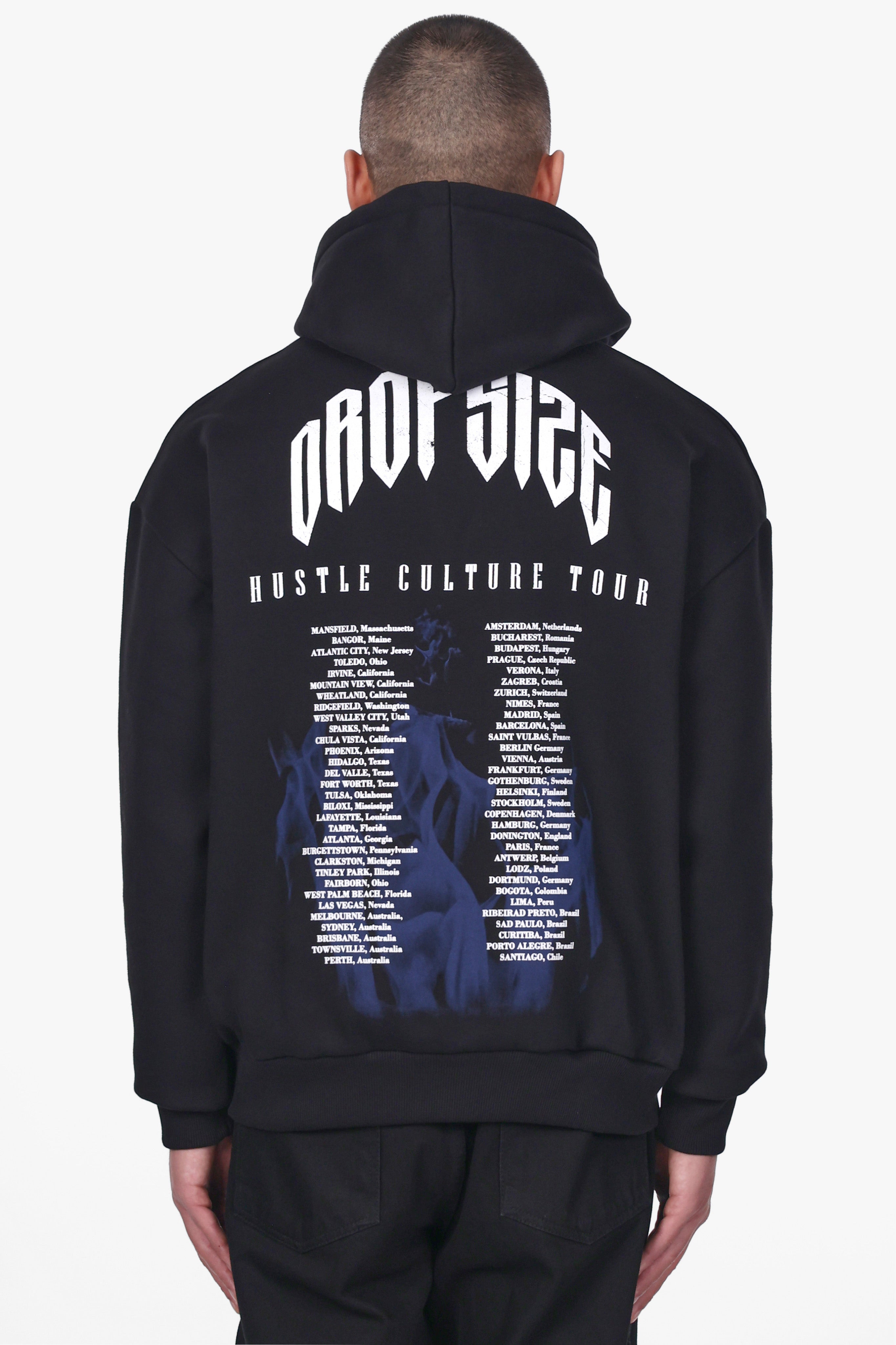 HEAVY OVERSIZE CULTURE HOODIE TOUR BLACK