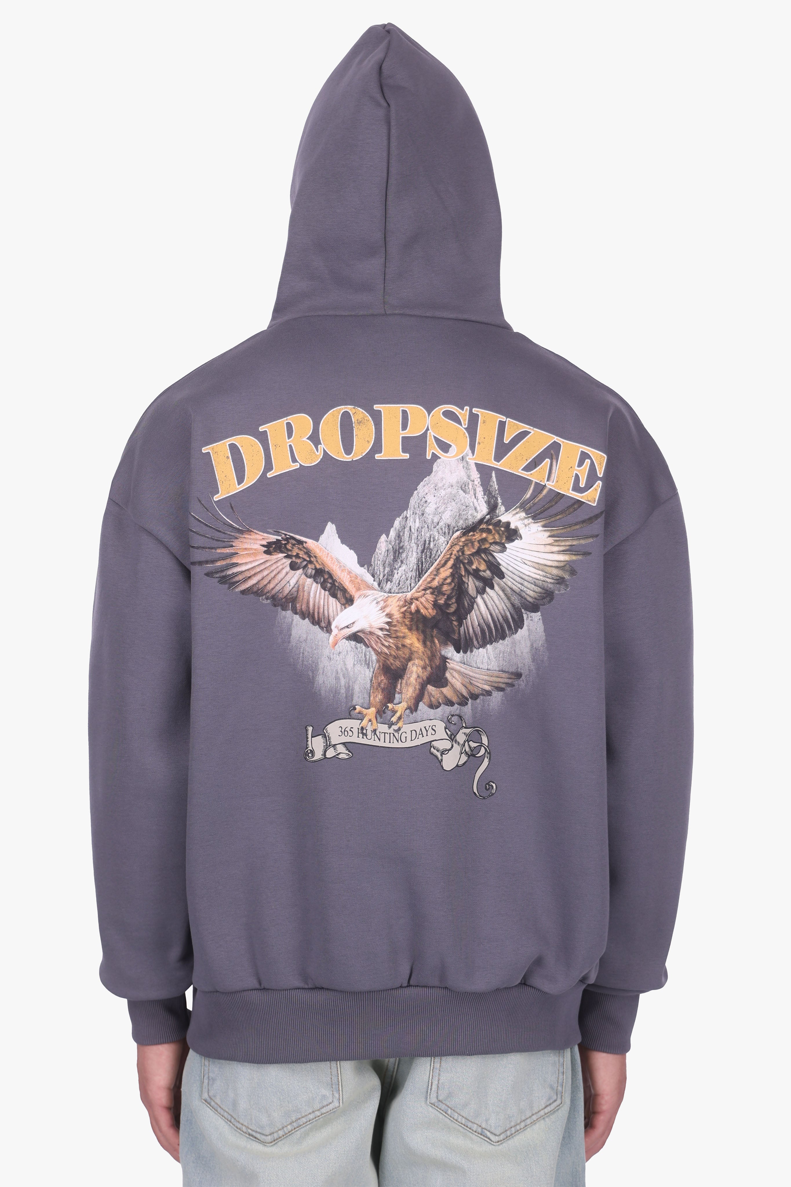 HEAVY OVERSIZE EAGLE HOODIE STEEL GREY