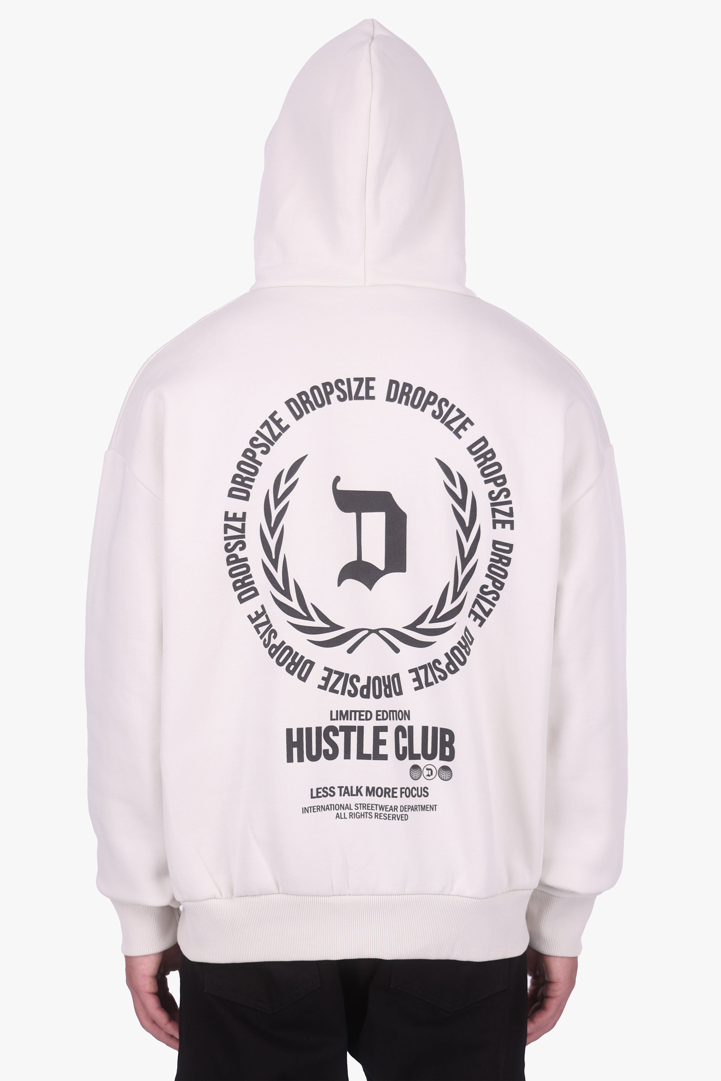 HEAVY OVERSIZE HUSTLE CLUB HOODIE LIGHT GREY
