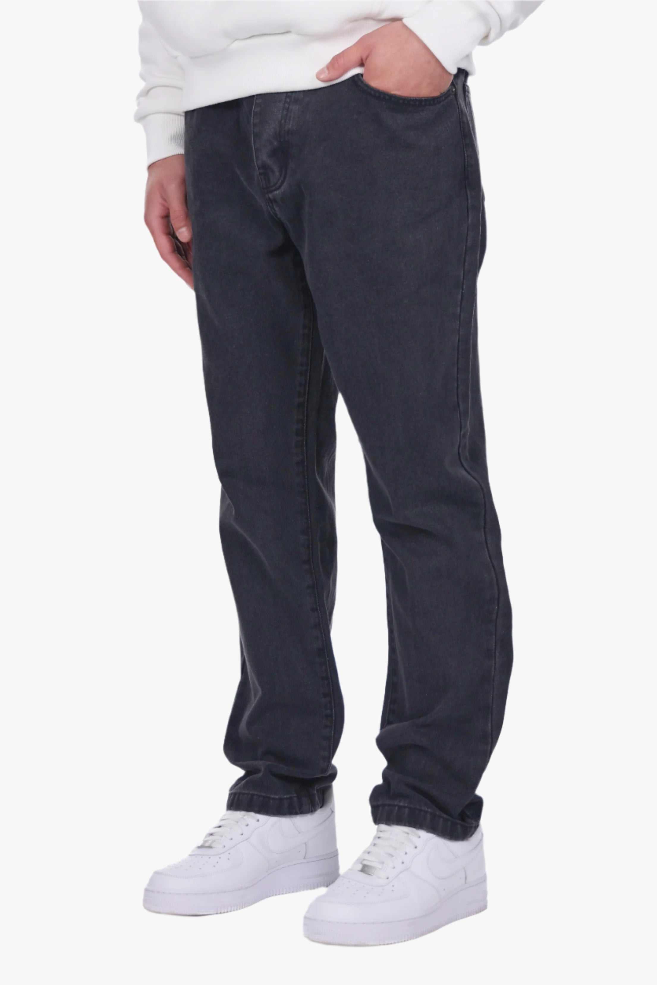 CARROT REGULAR WASHED GREY JEANS