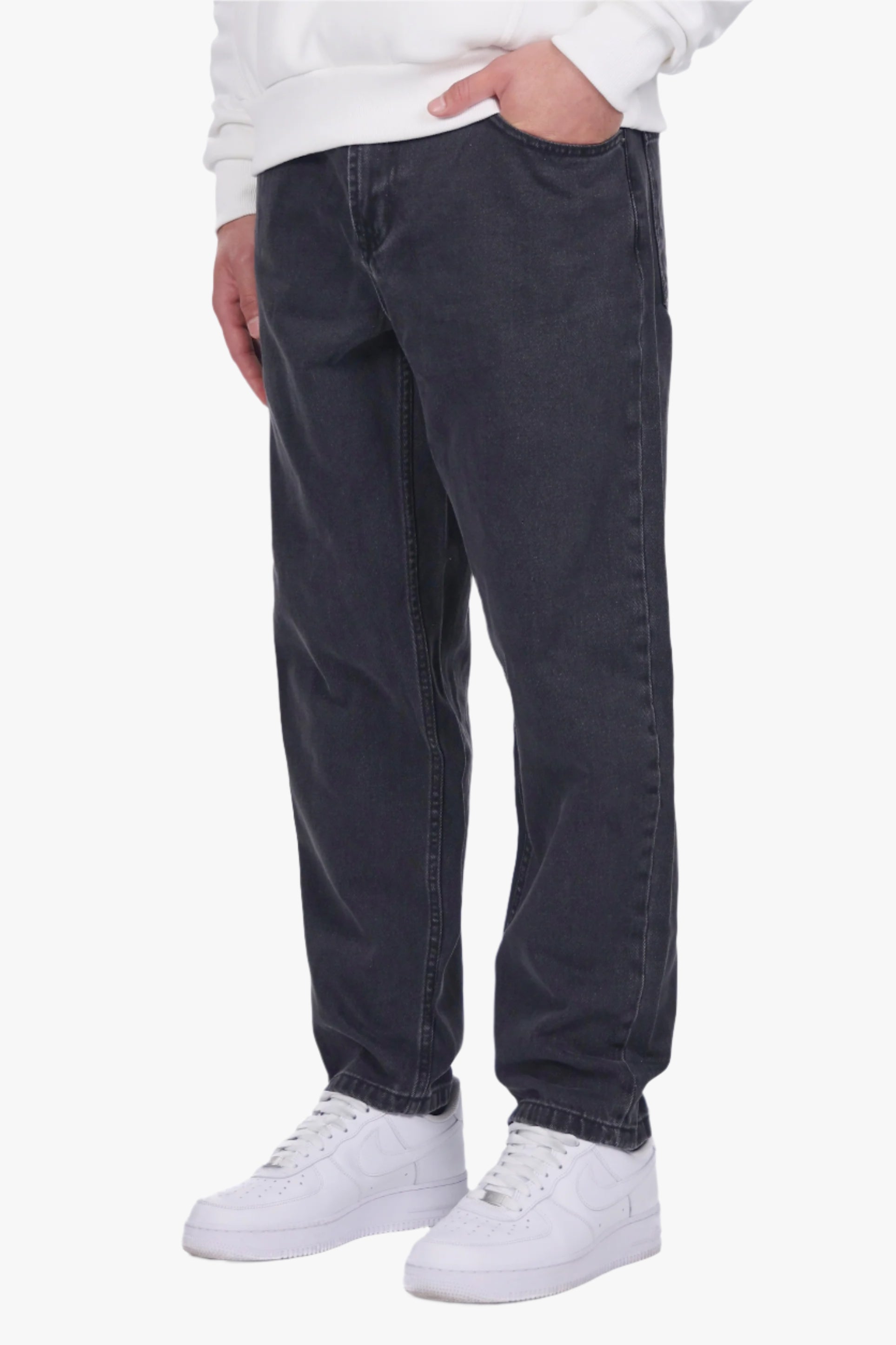 STRAIGHT REGULAR WASHED GREY JEANS