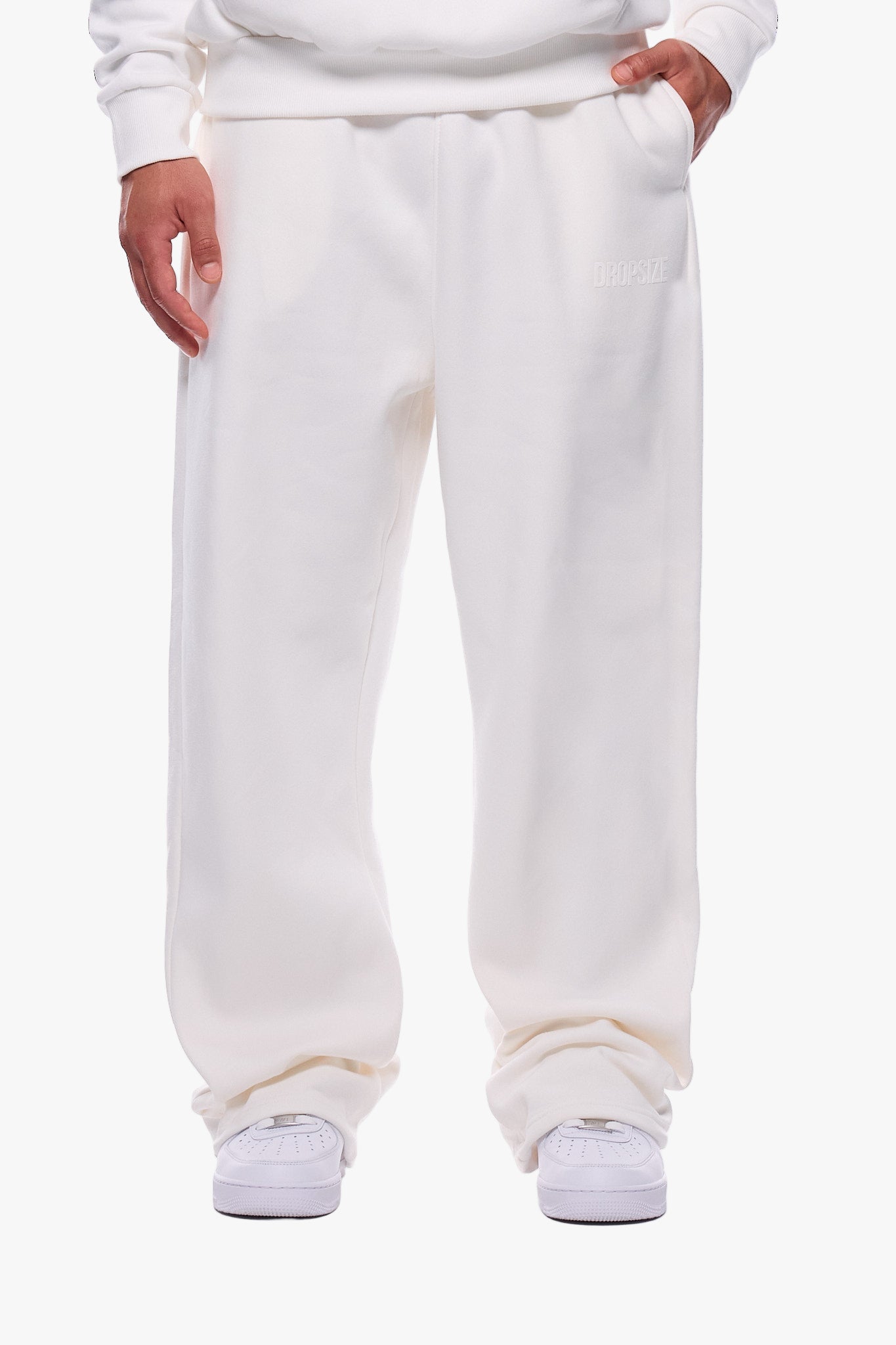 OPEN LEG JOGGER CREAM WHITE
