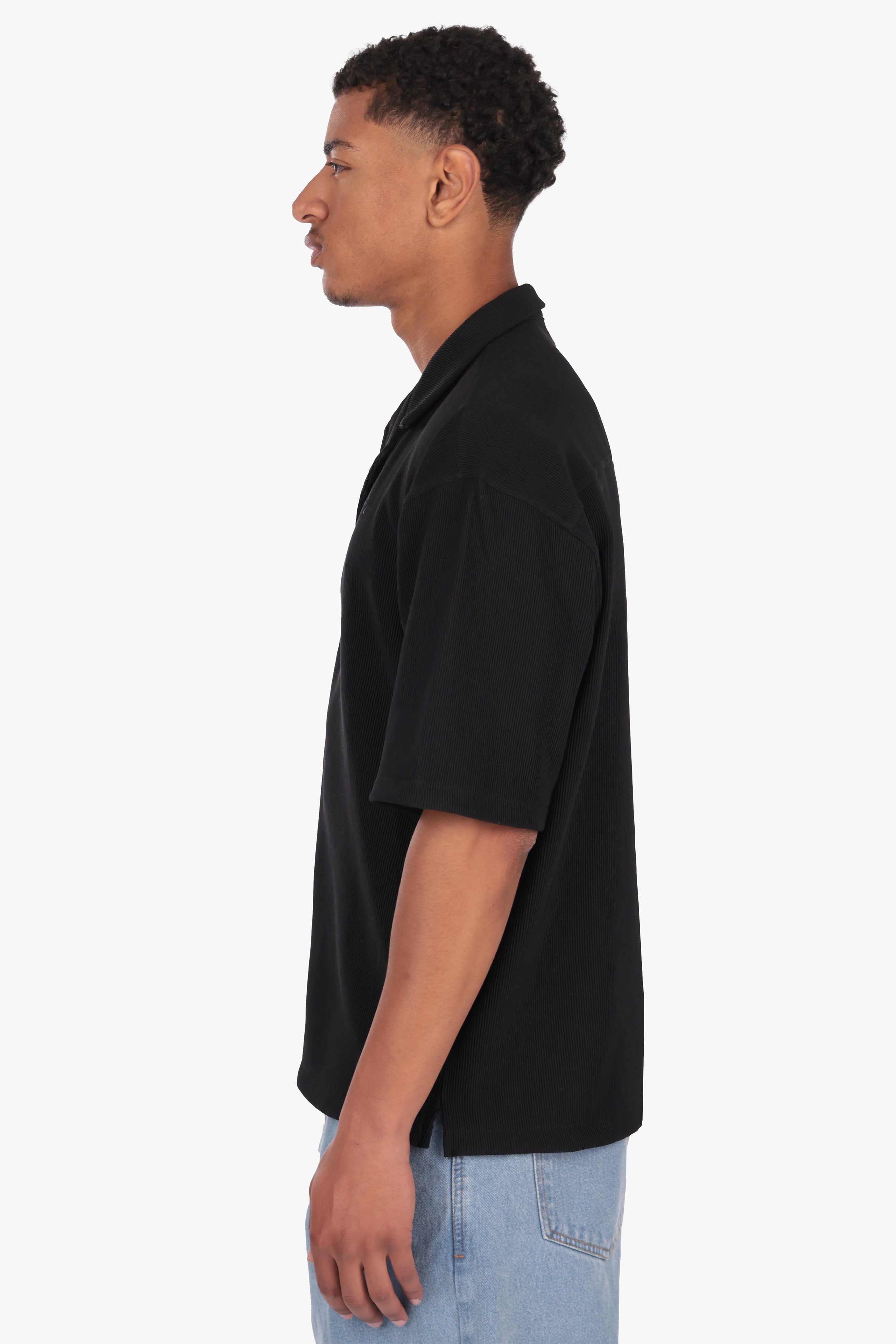 PLISSEE SUMMER SHIRT BLACK