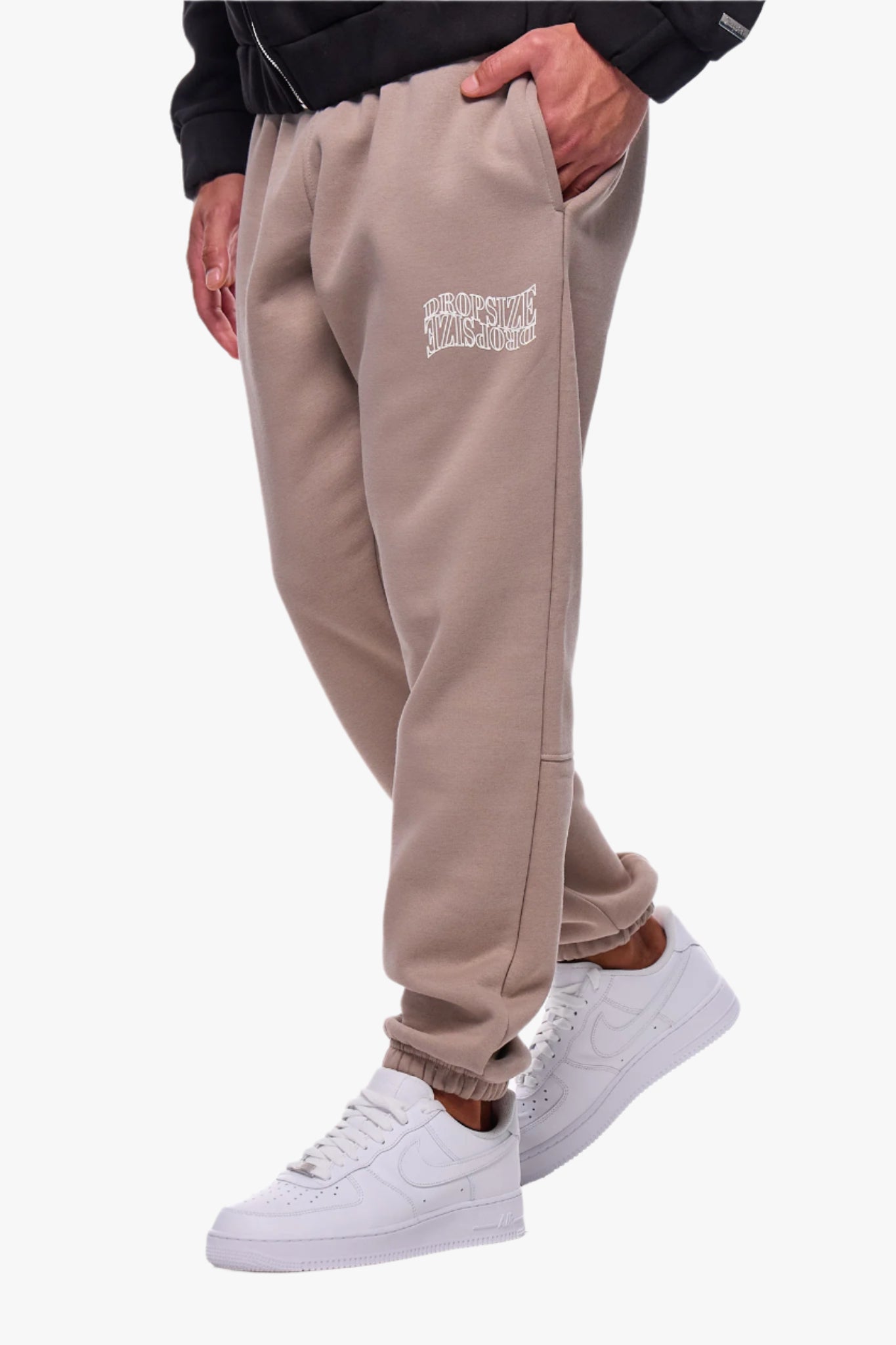 HEAVY MIRRORED LOGO JOGGER SIMPLY TAUPE