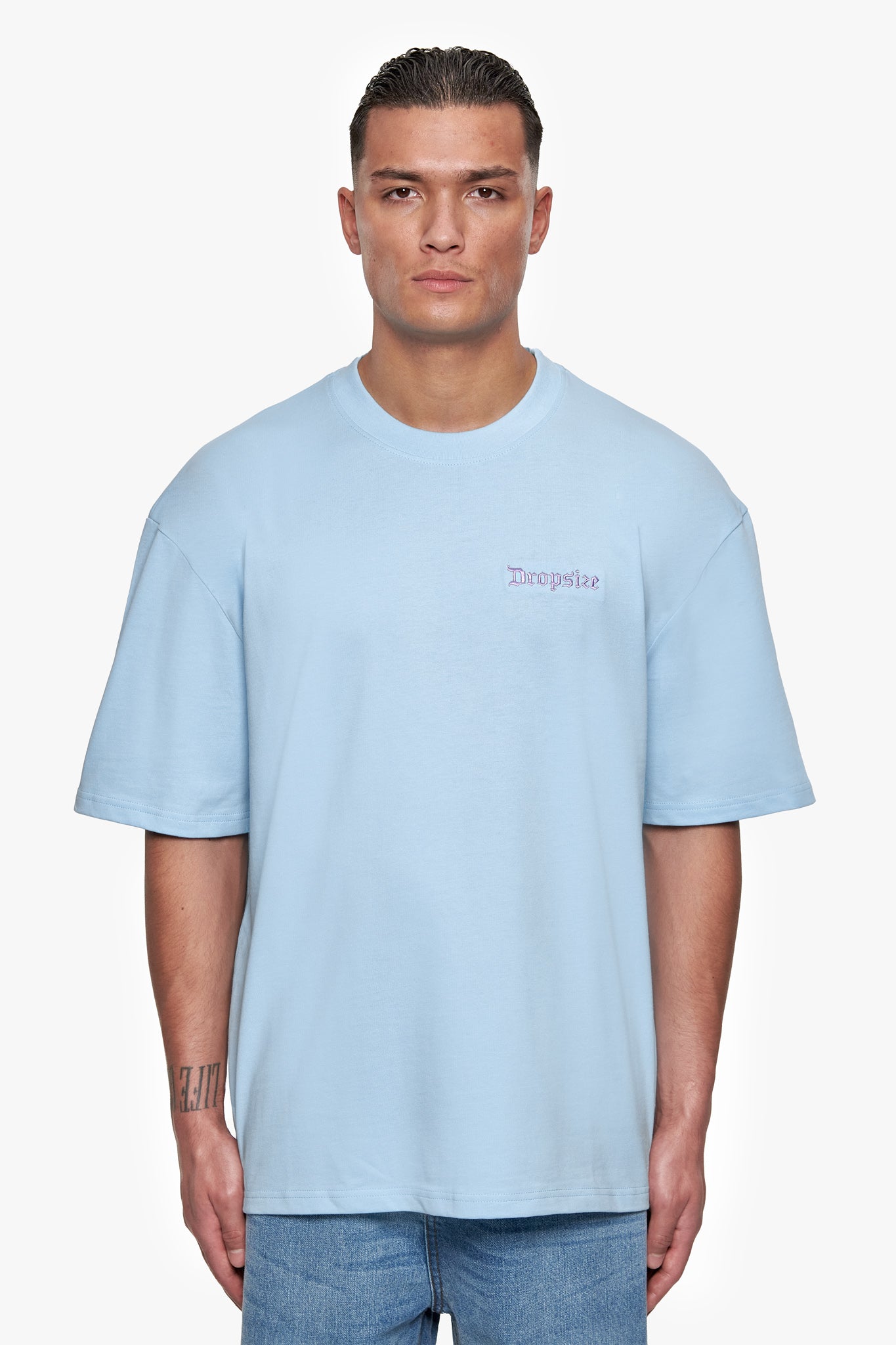HEAVY OVERSIZE EMBO T-SHIRT BABY BLUE