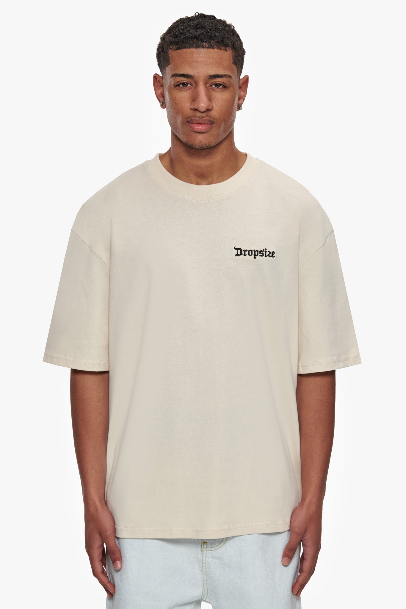 HEAVY OVERSIZE EMBO T-SHIRT COCONUT MILK