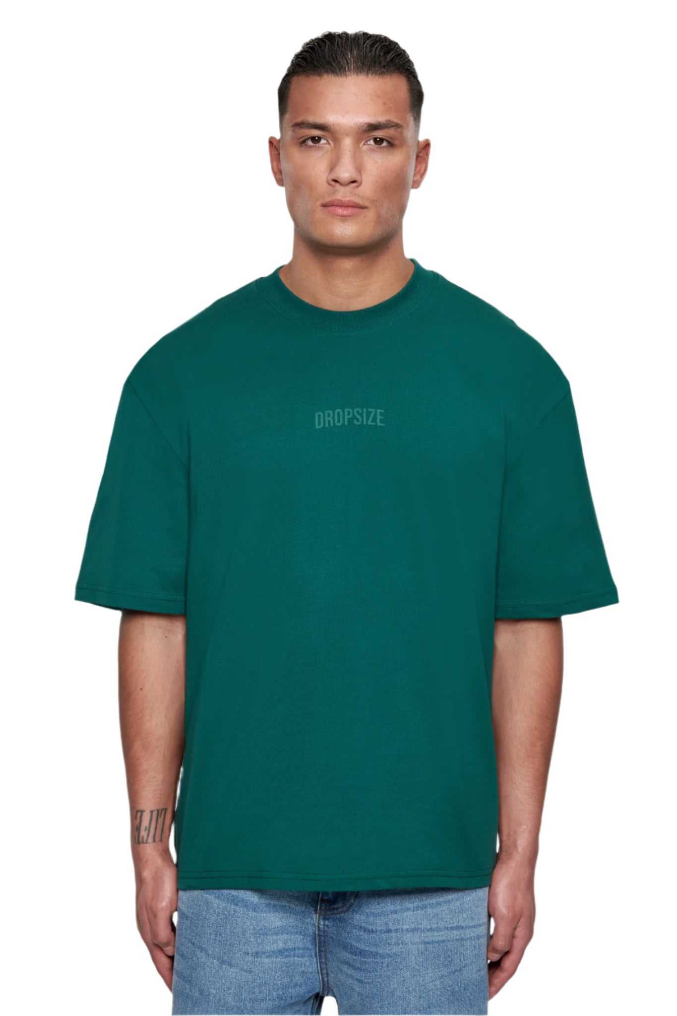 HEAVY OVERSIZE CURVED HD LOGO T-SHIRT GREEN