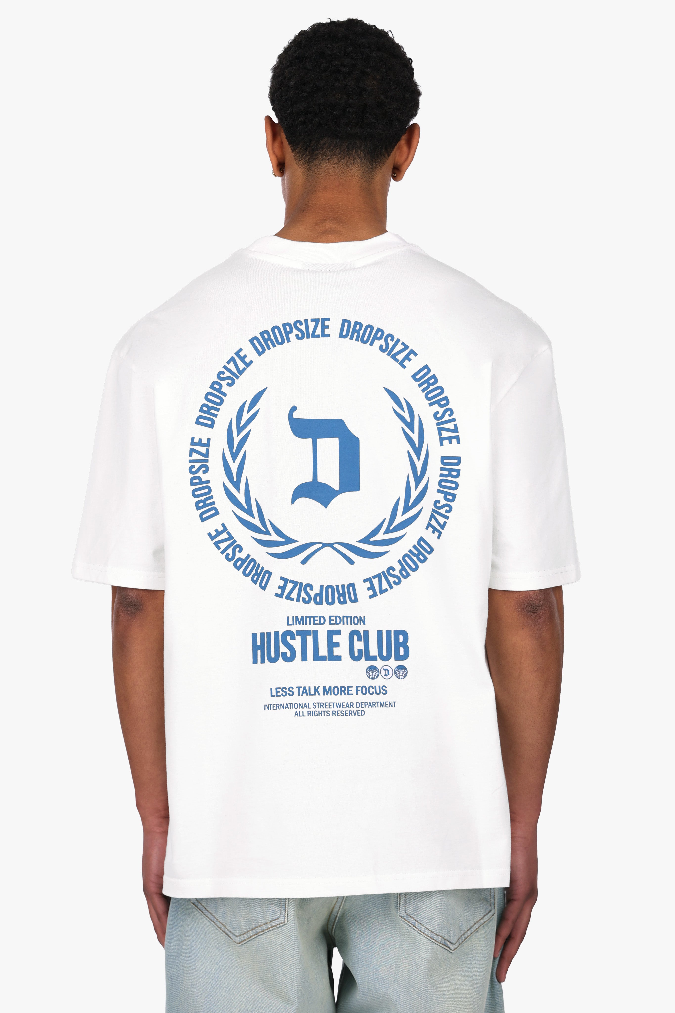 HEAVY OVERSIZE HUSTLE CLUB CIRCLE T-SHIRT CREAM