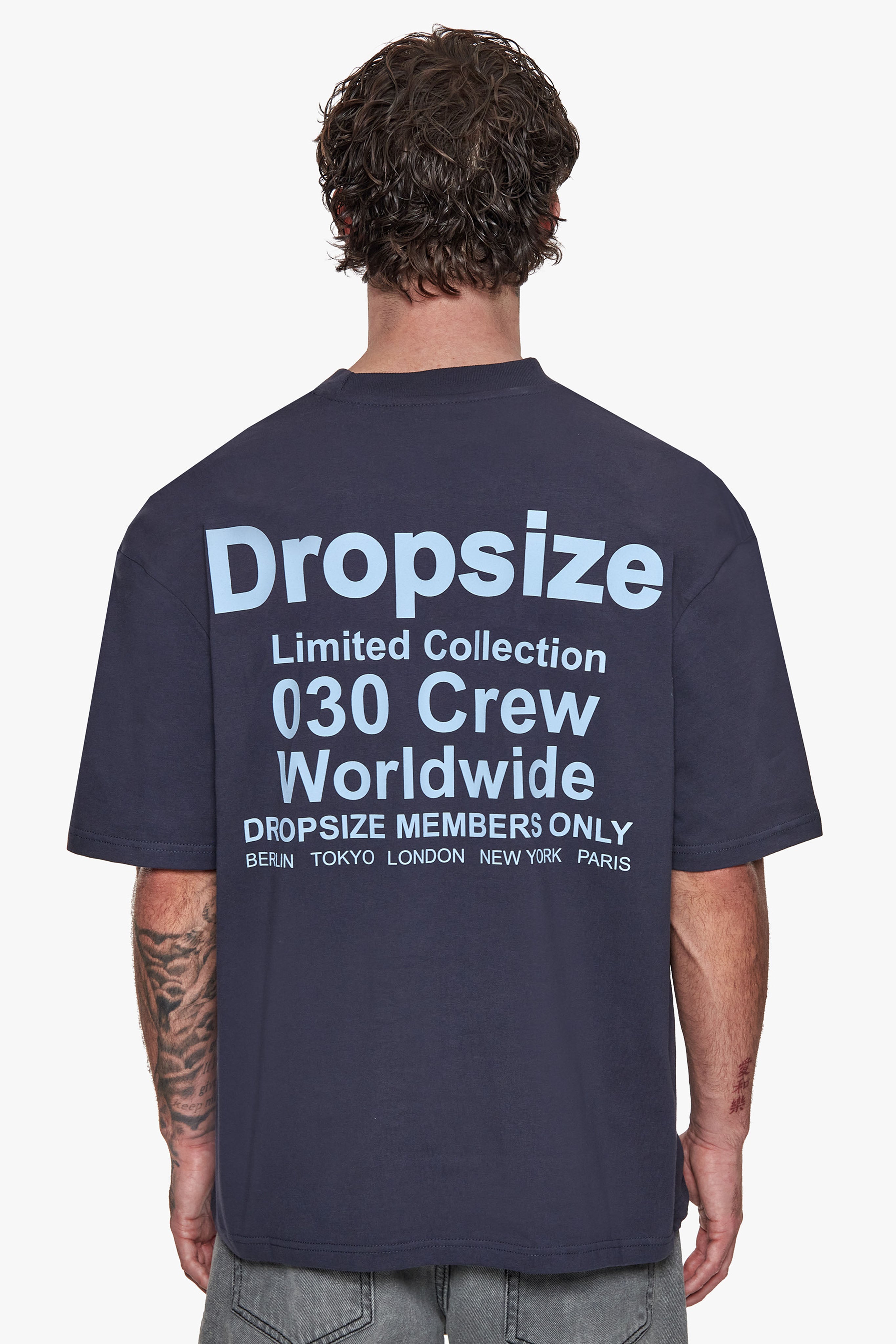 HEAVY OVERSIZED WORLD WIDE T-SHIRT NAVY