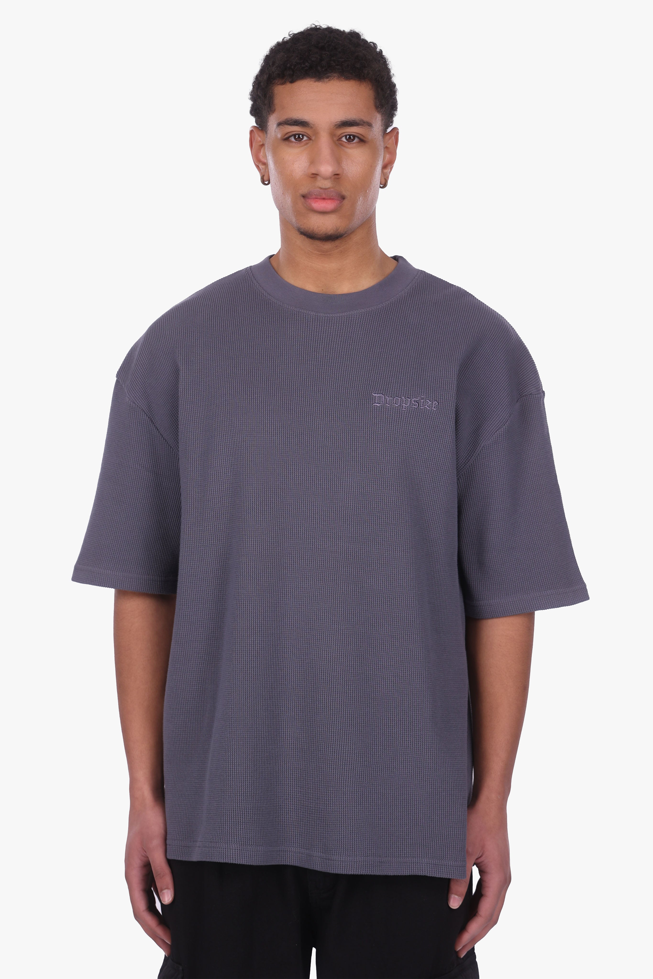 OVERSIZE WAFFLE SHIRT STEEL GREY