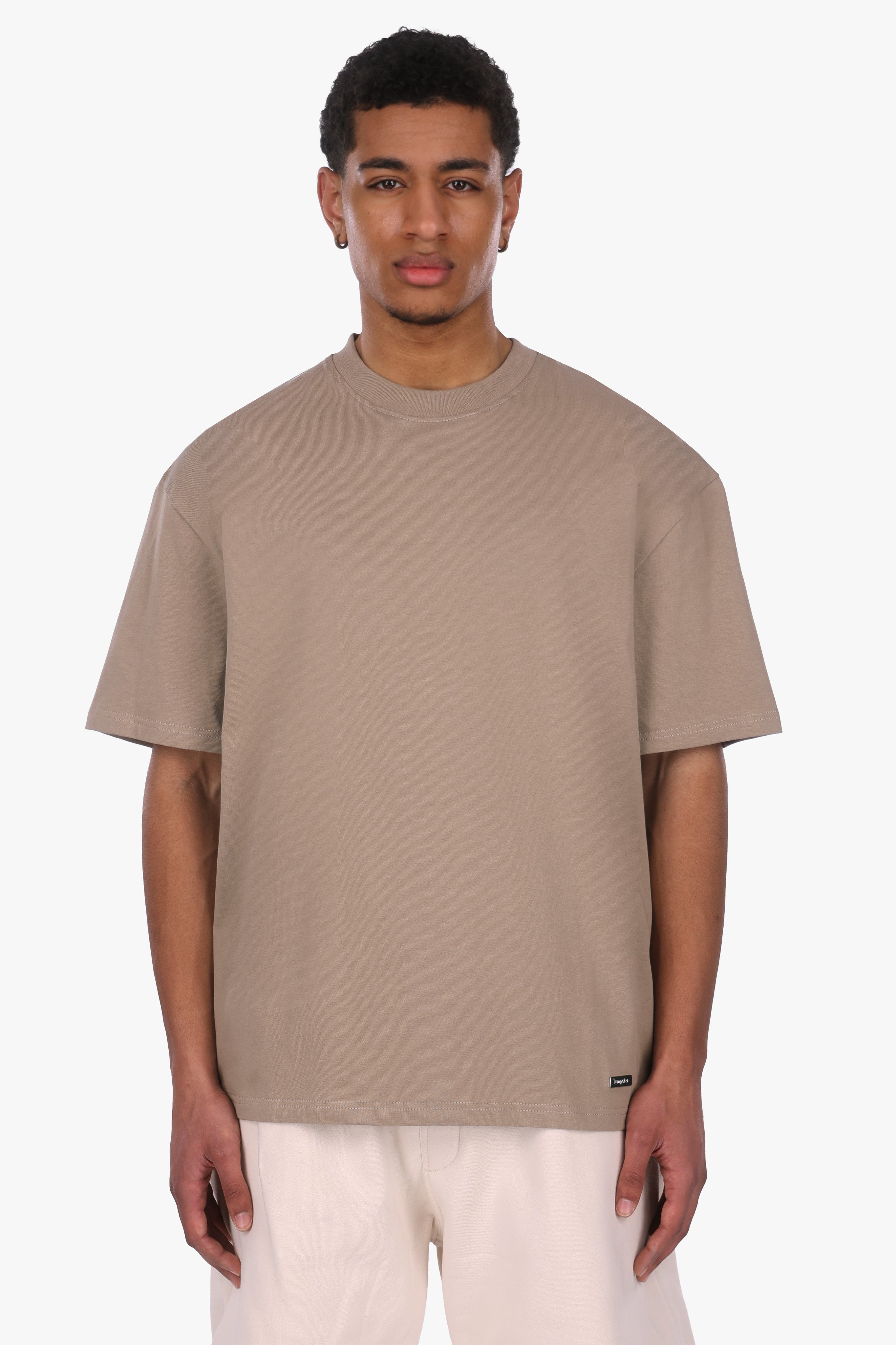 HEAVY OVERSIZE METAL PATCH T-SHIRT SILVER MINK