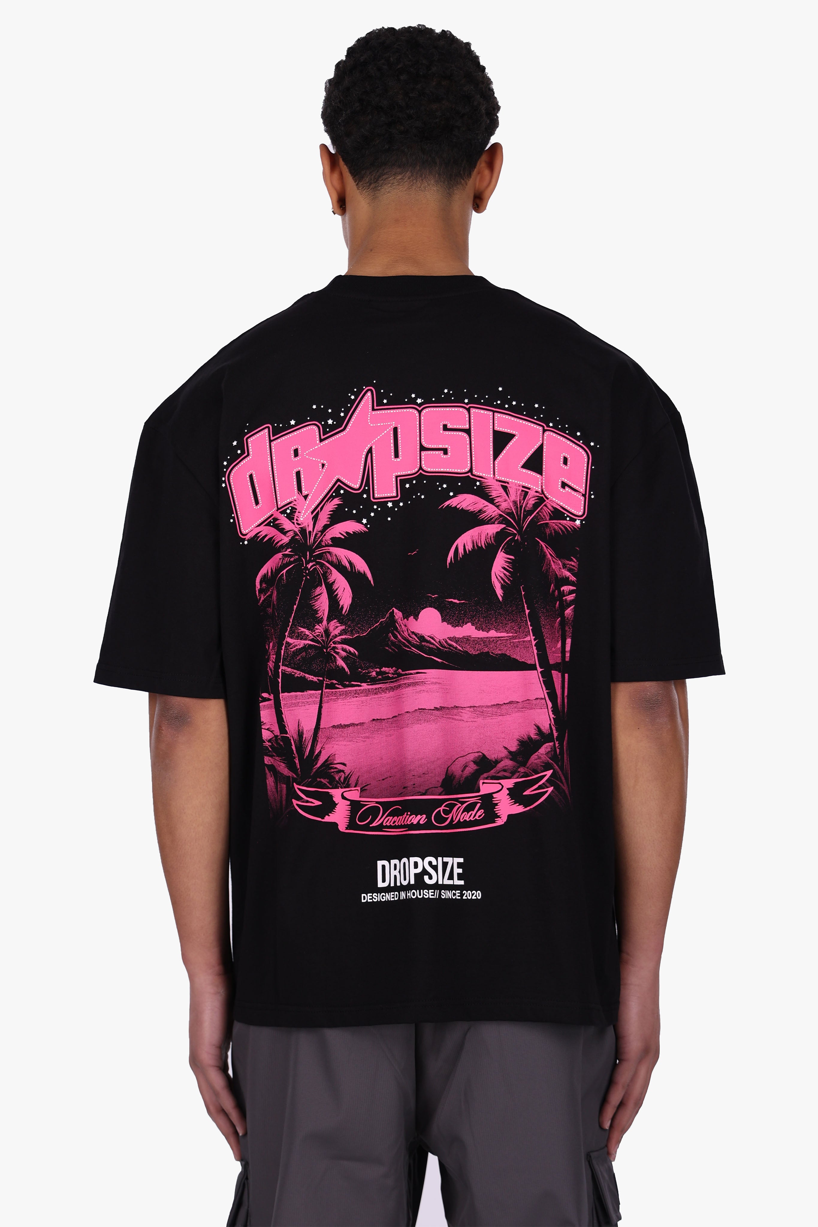 HEAVY OVERSIZE PALMTREES T-SHIRT BLACK