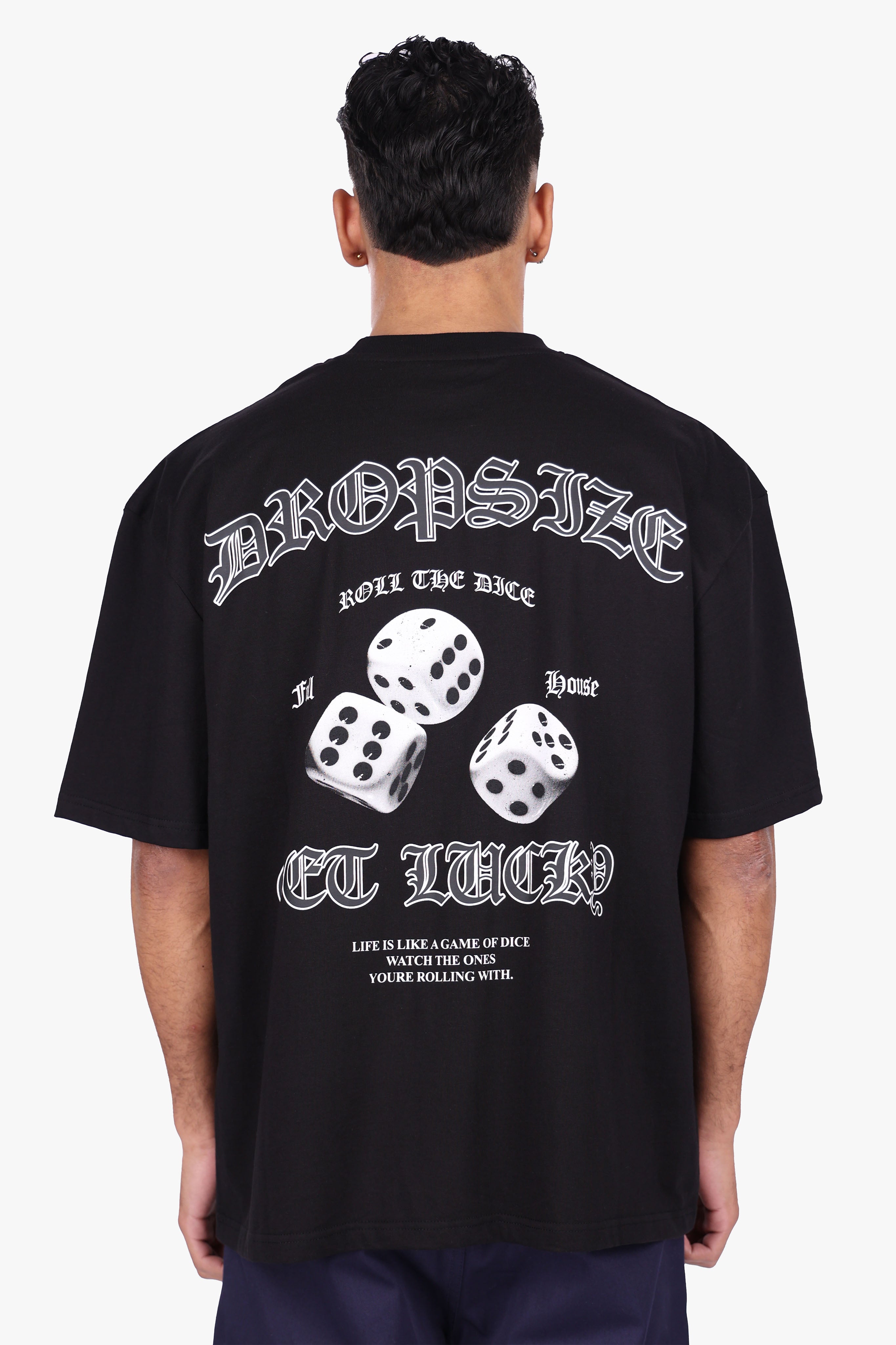 HEAVY OVERSIZE ROLL THE DICE T-SHIRT BLACK