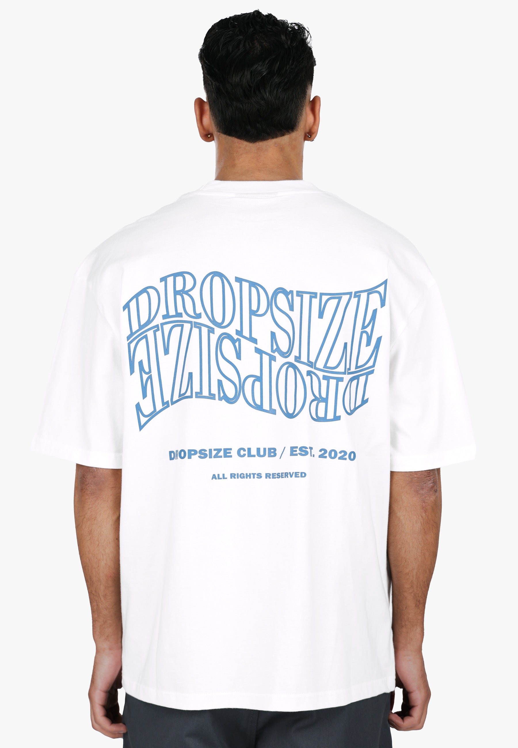 HEAVY OVERSIZE MIRRORED LOGO T-SHIRT CREAM WHITE