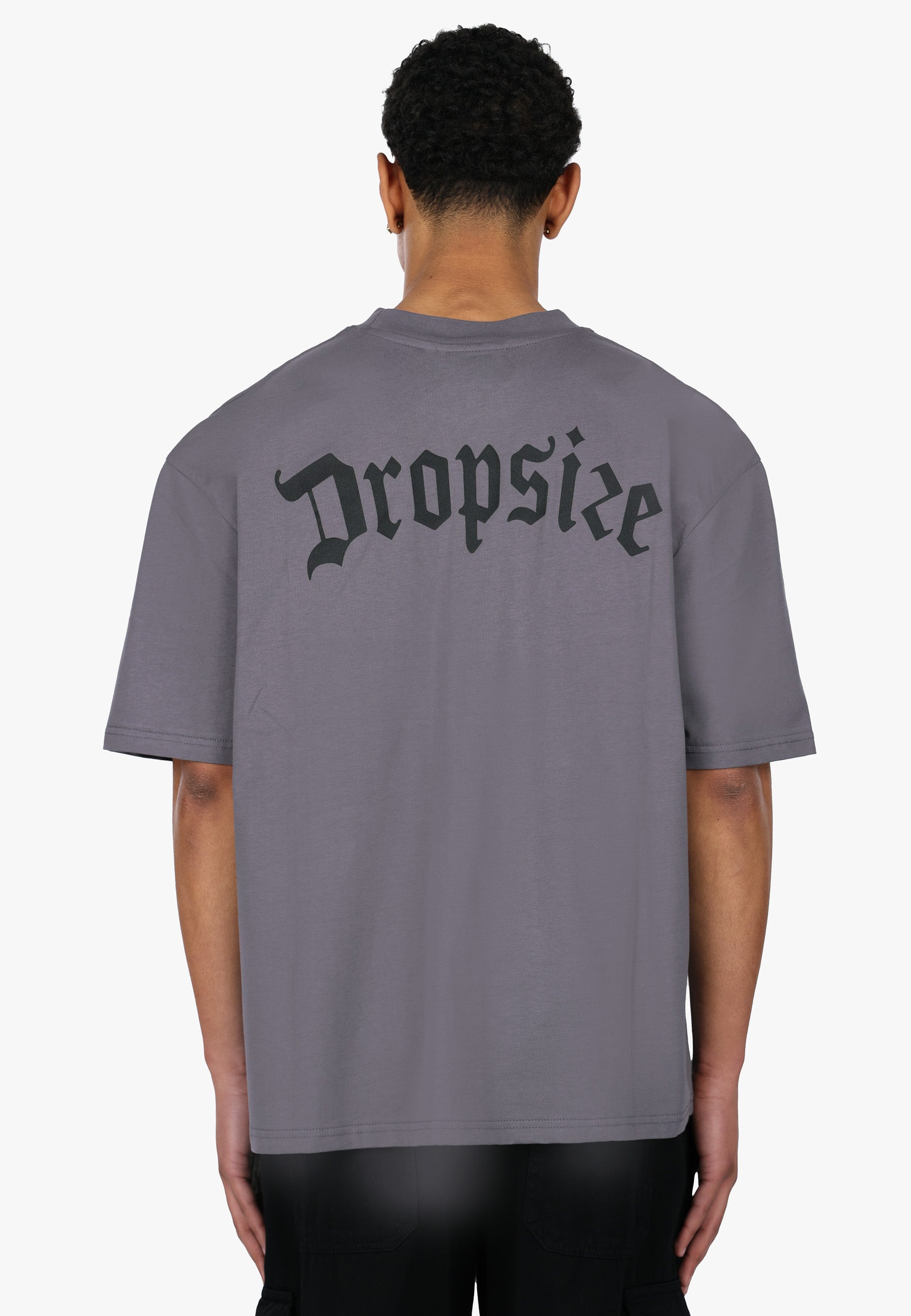 HEAVY OVERSIZE BIG LOGO T-SHIRT STEEL GREY