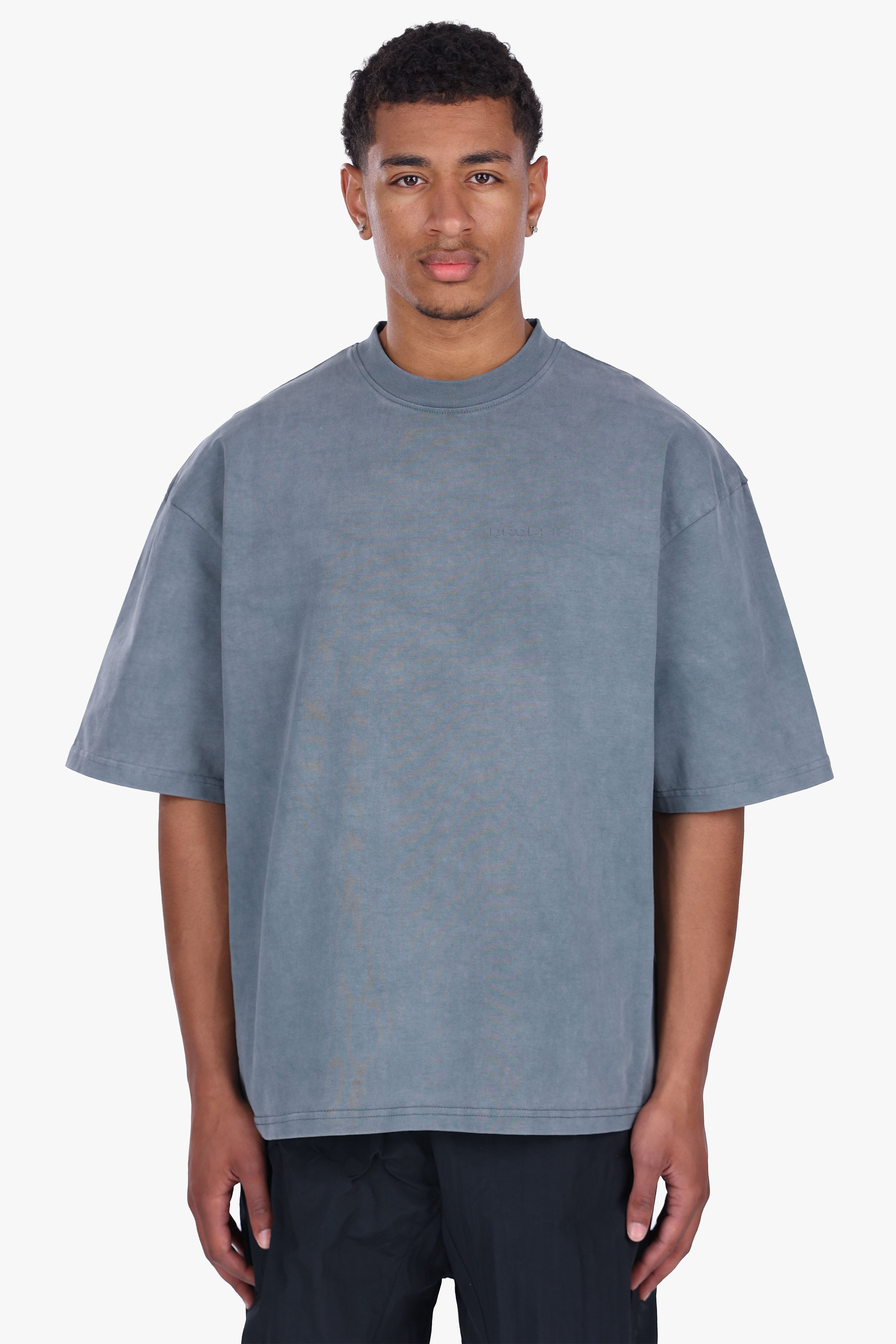 SIDE RIB T-SHIRT ACID WASHED GREY