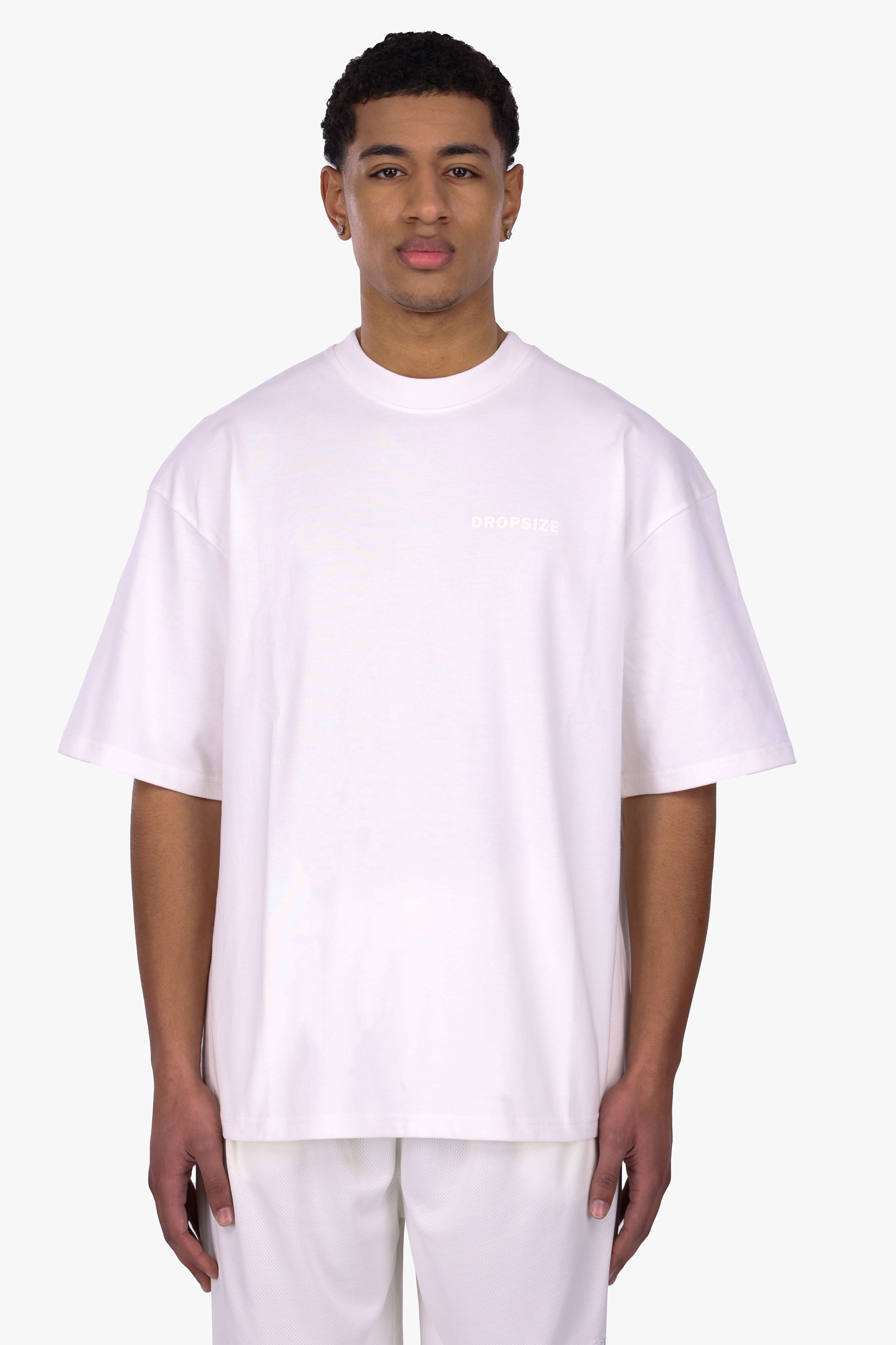 SIDE RIB T-SHIRT CREAM WHITE