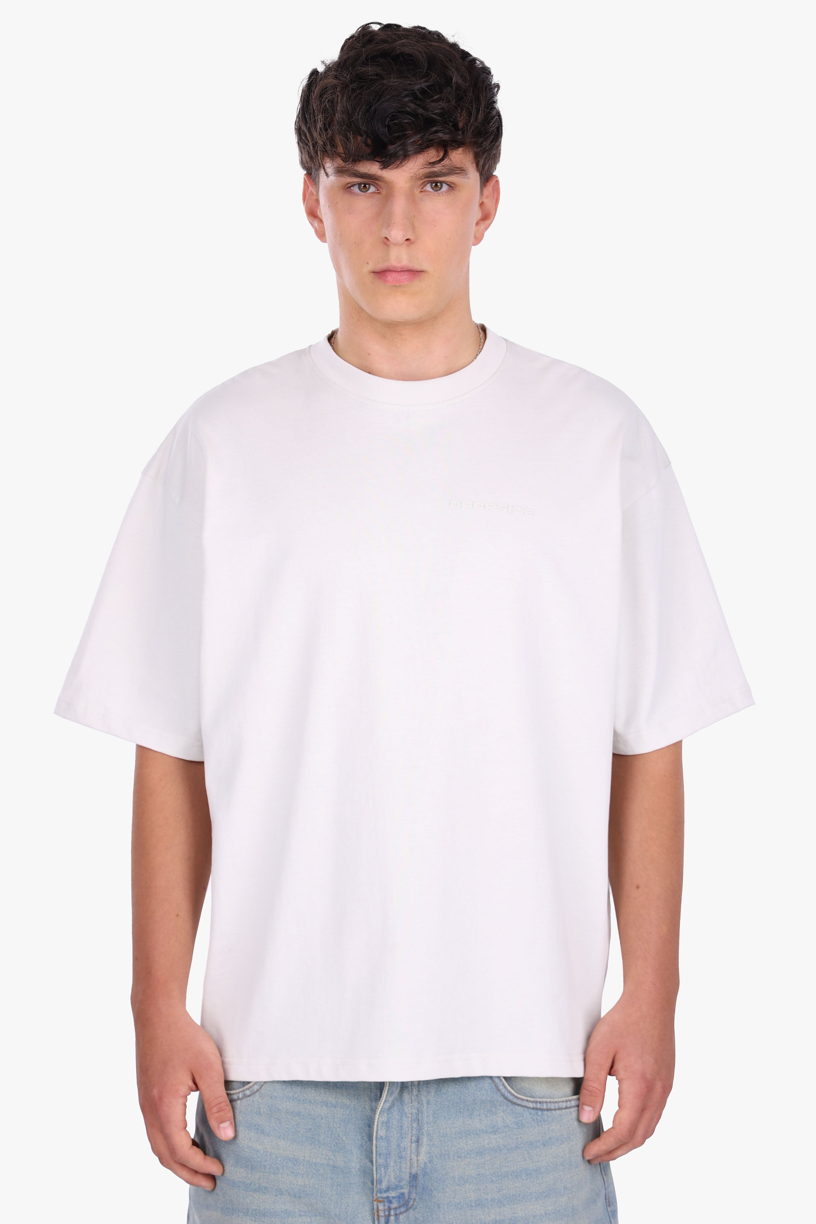 SIDE RIB T-SHIRT LIGHT GREY